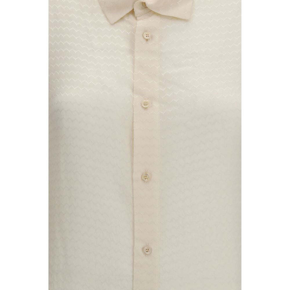 Beige Silk Pattern Shirt