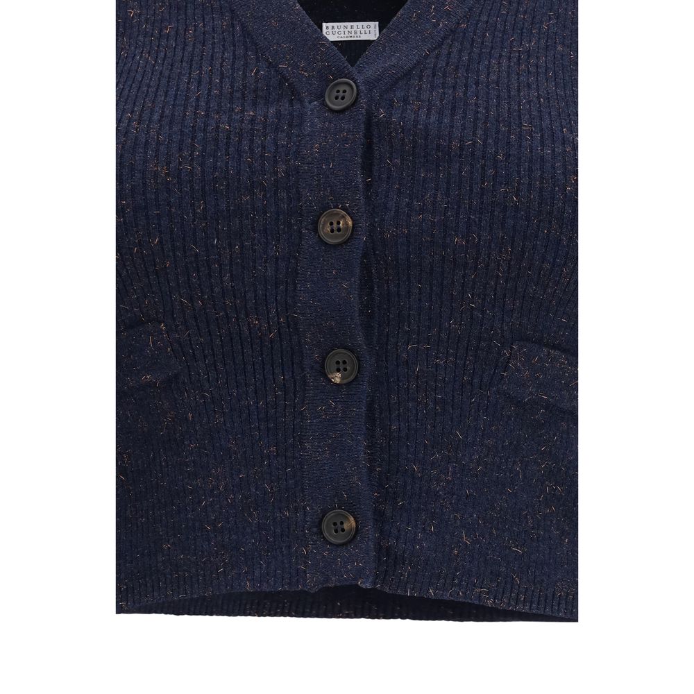 Blue Cashmere Sleeveles Sweater