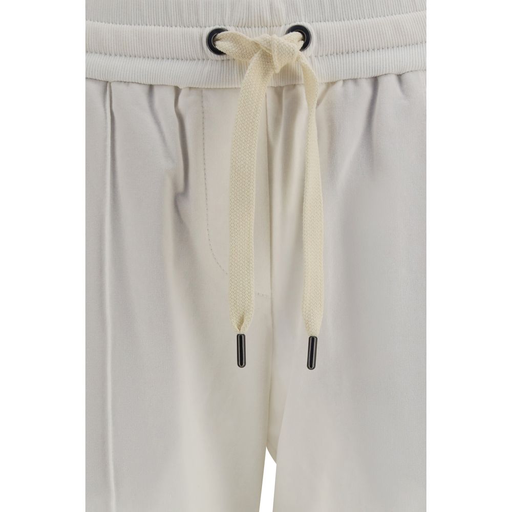 White Cotton Athletic Pants