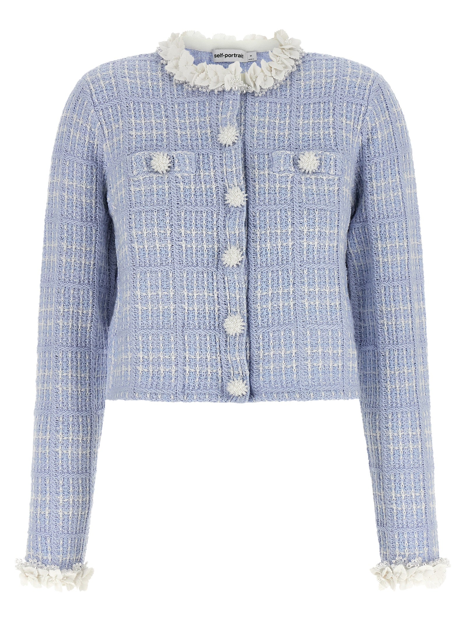 Blue Cotton Full-Length Jacket