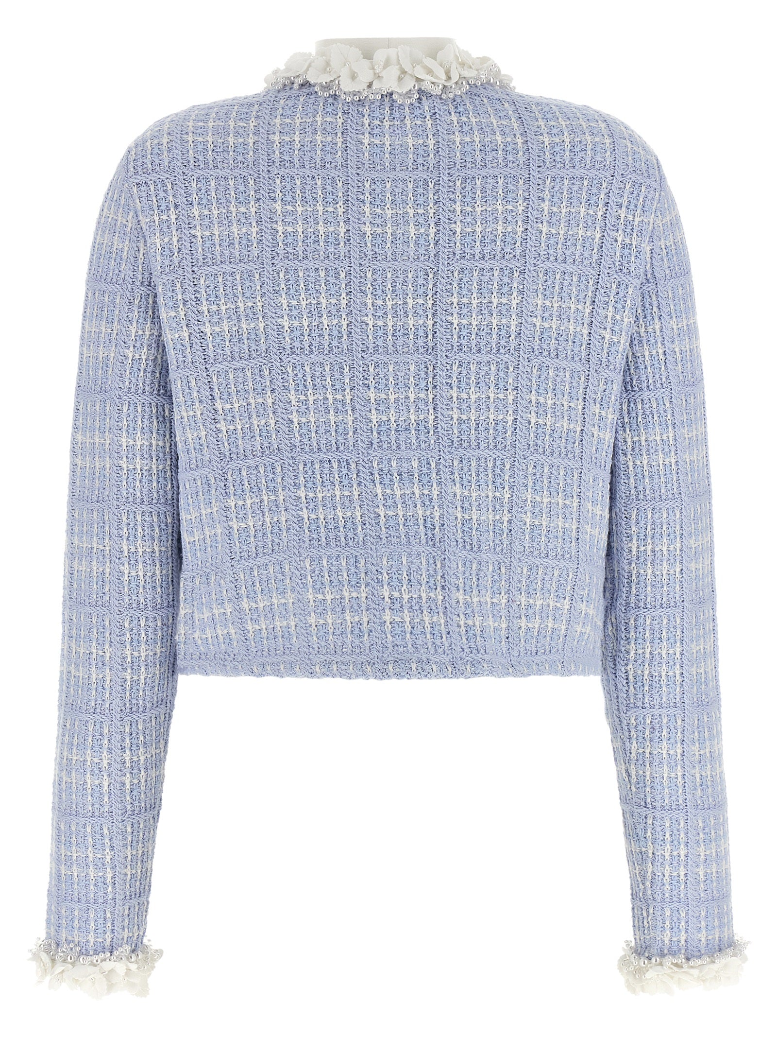 Blue Cotton Full-Length Jacket