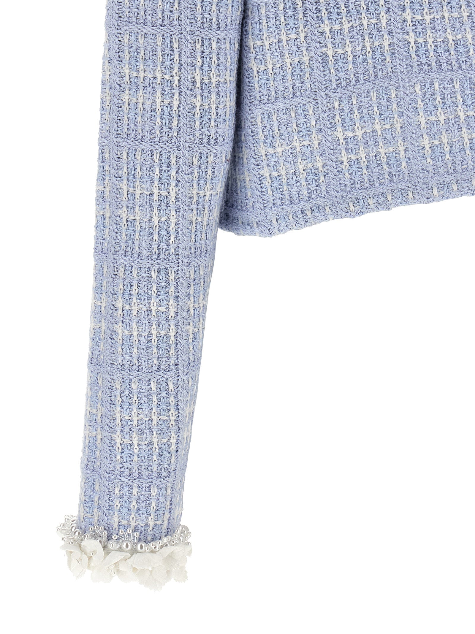 Blue Cotton Full-Length Jacket