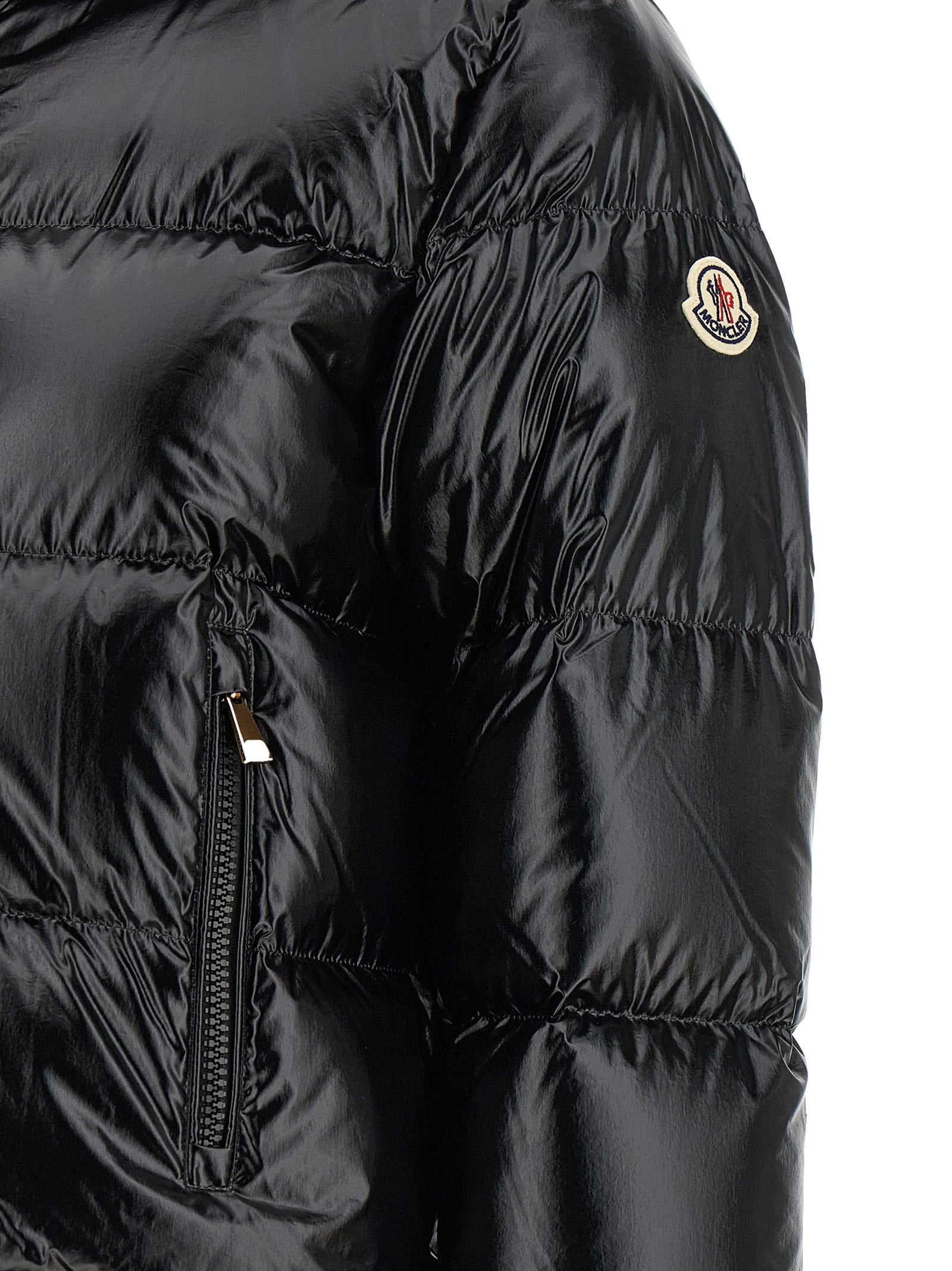Black Polyamide Full-Length Jacket