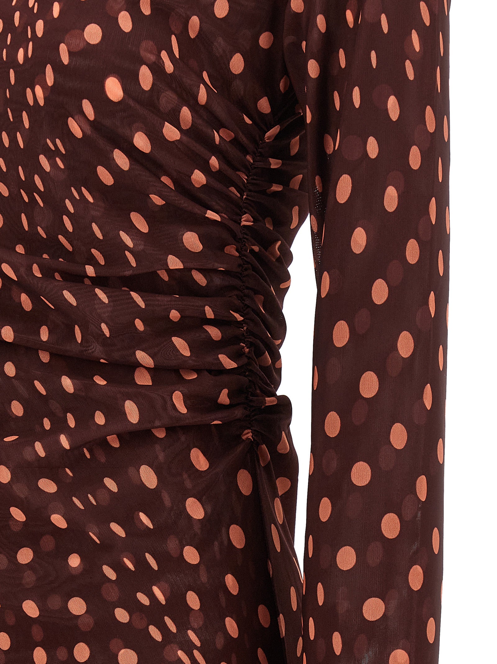 Bordeaux Polyamide Long Dress