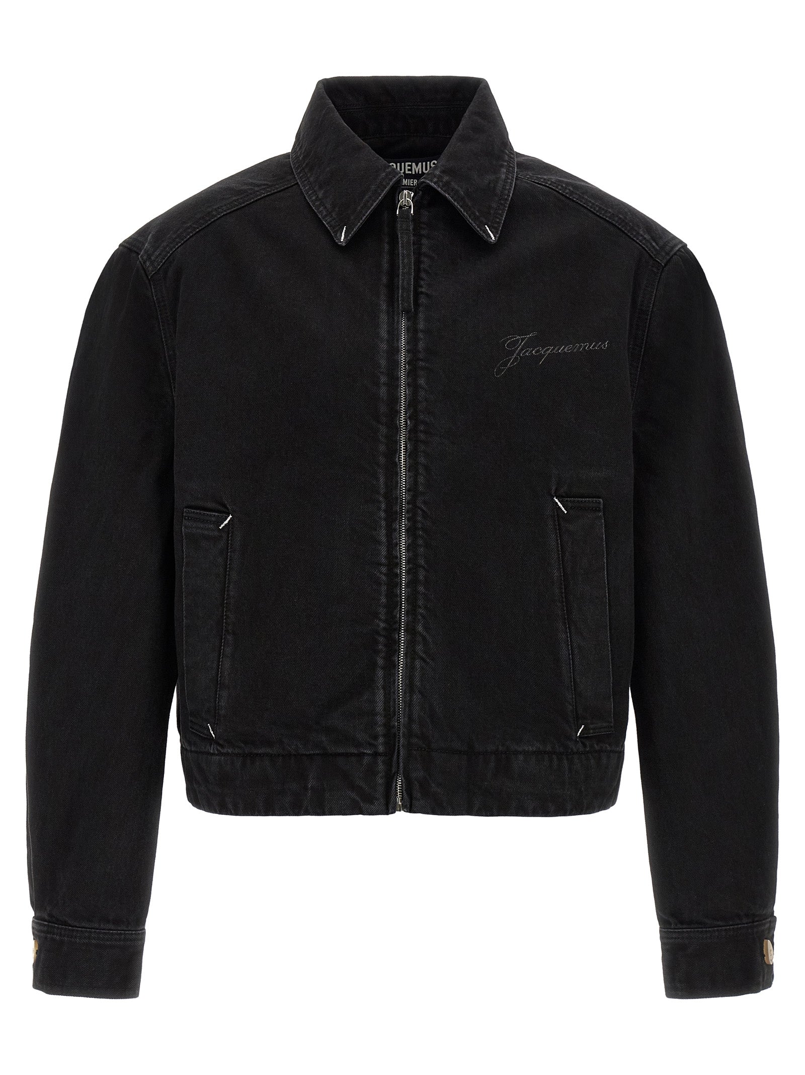 Black Cotton Denim Jacket