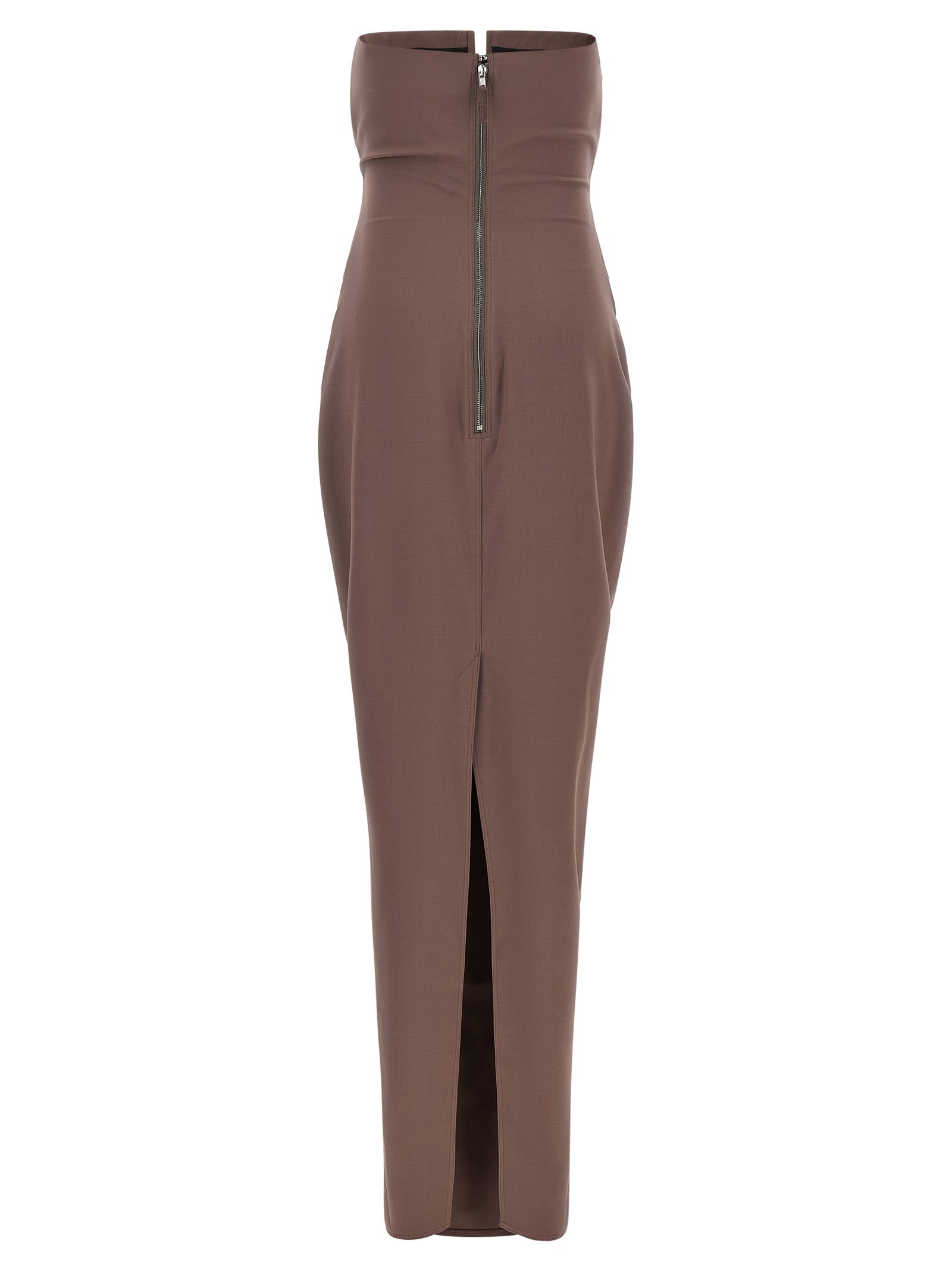 Brown Wool Long Dress