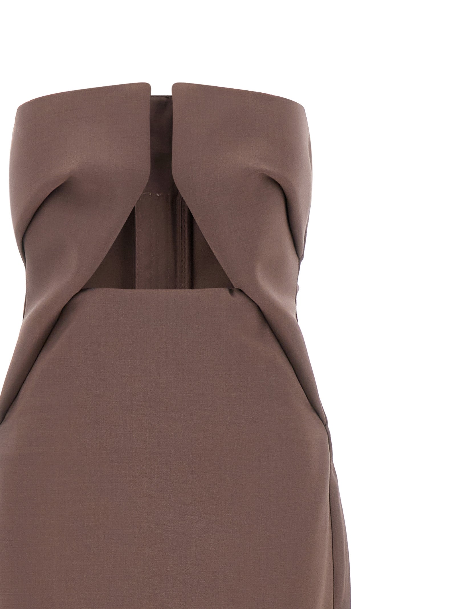 Brown Wool Long Dress