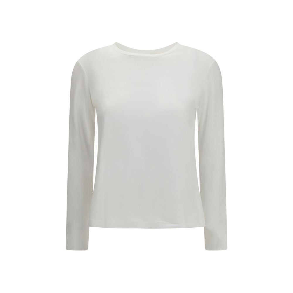 White Cotton Long Sleeve T-Shirt