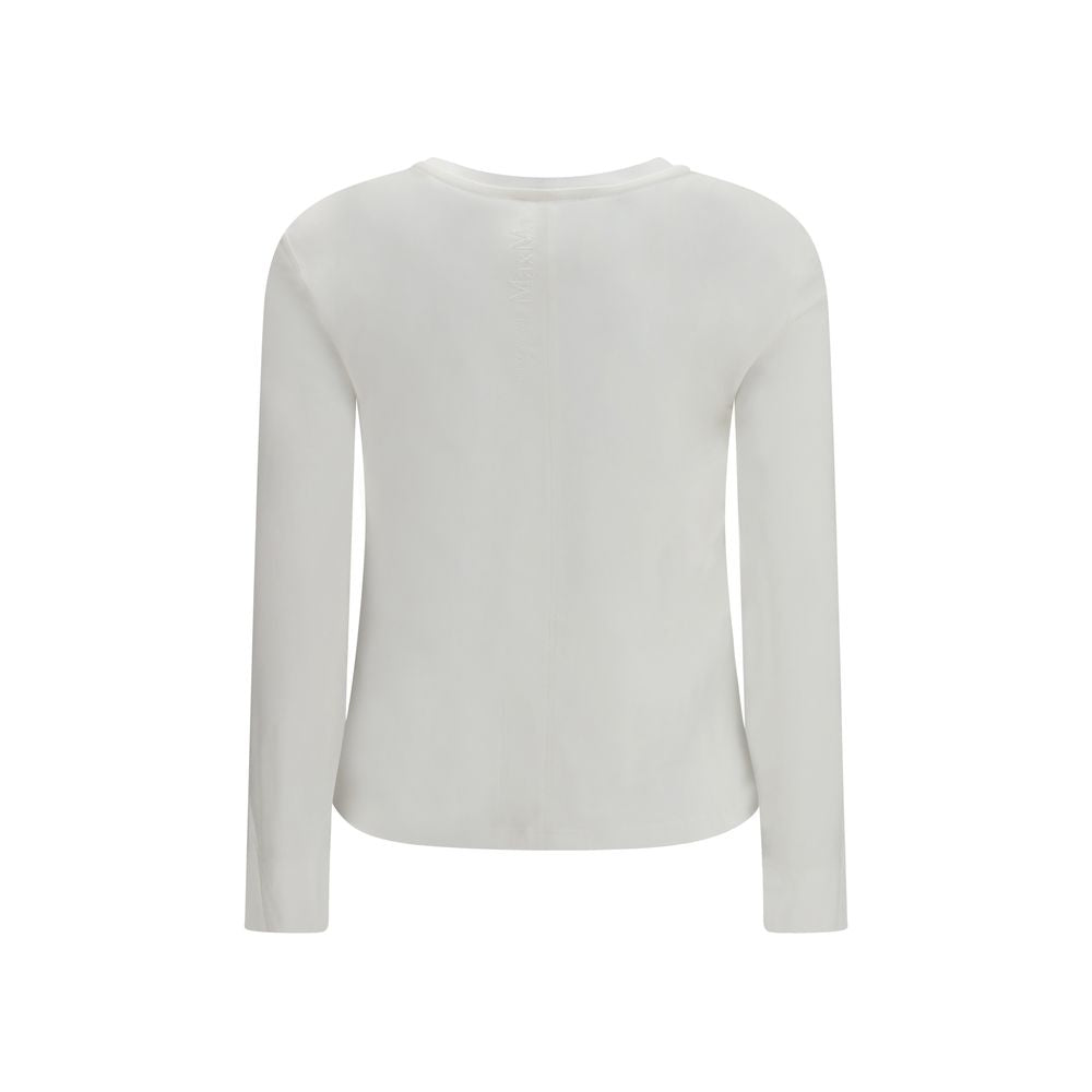 White Cotton Long Sleeve T-Shirt