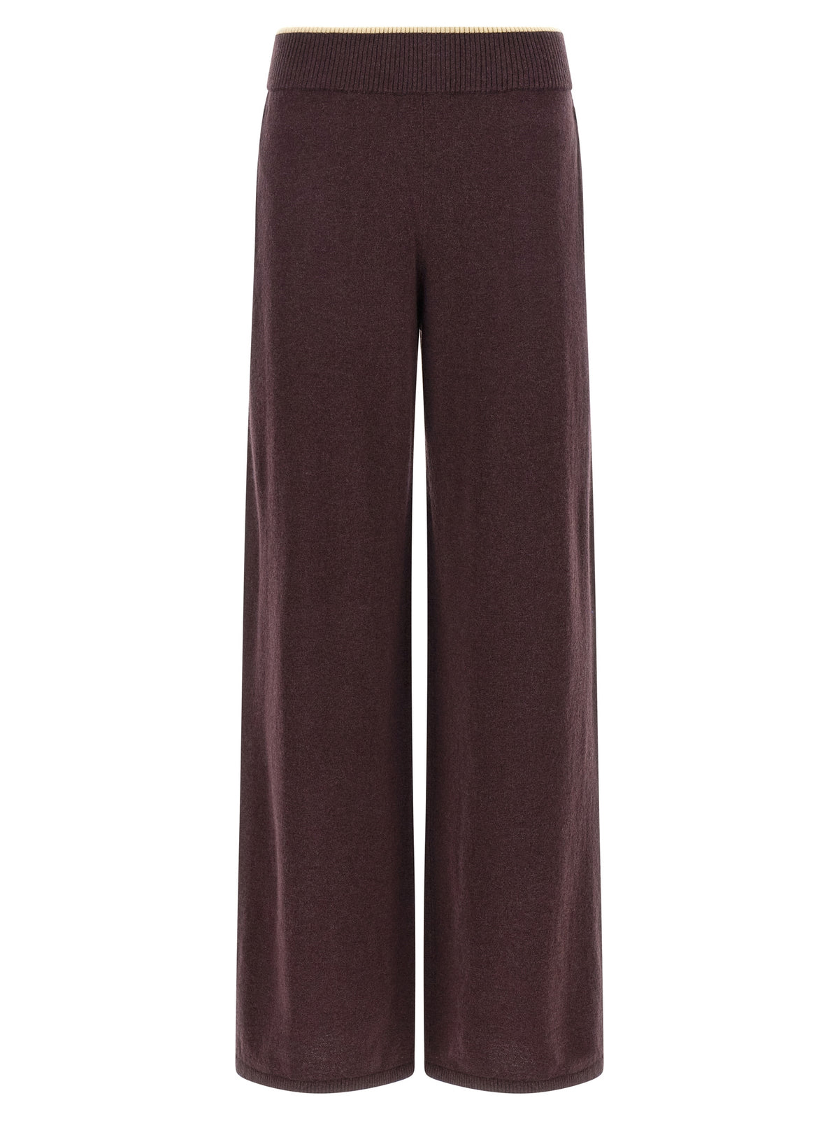 Purple Wool Casual Pants