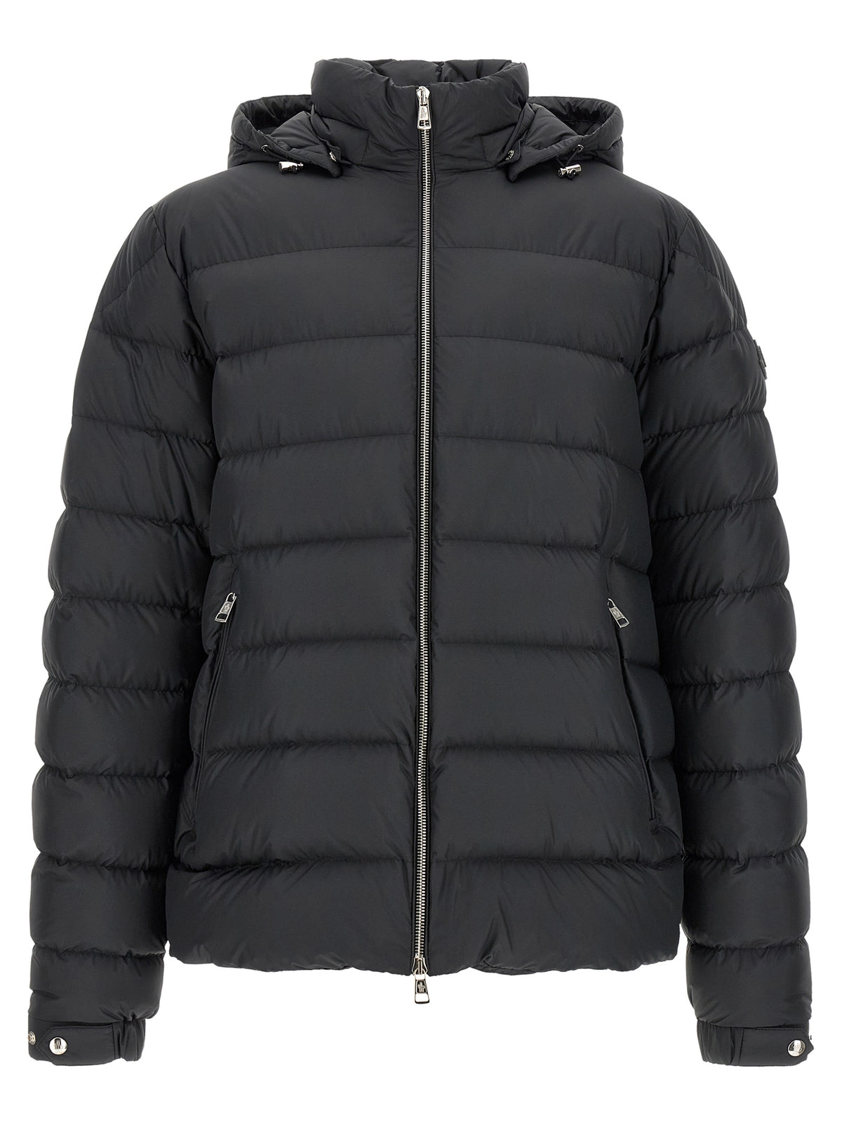 Black Polyester Full-Length Jacket