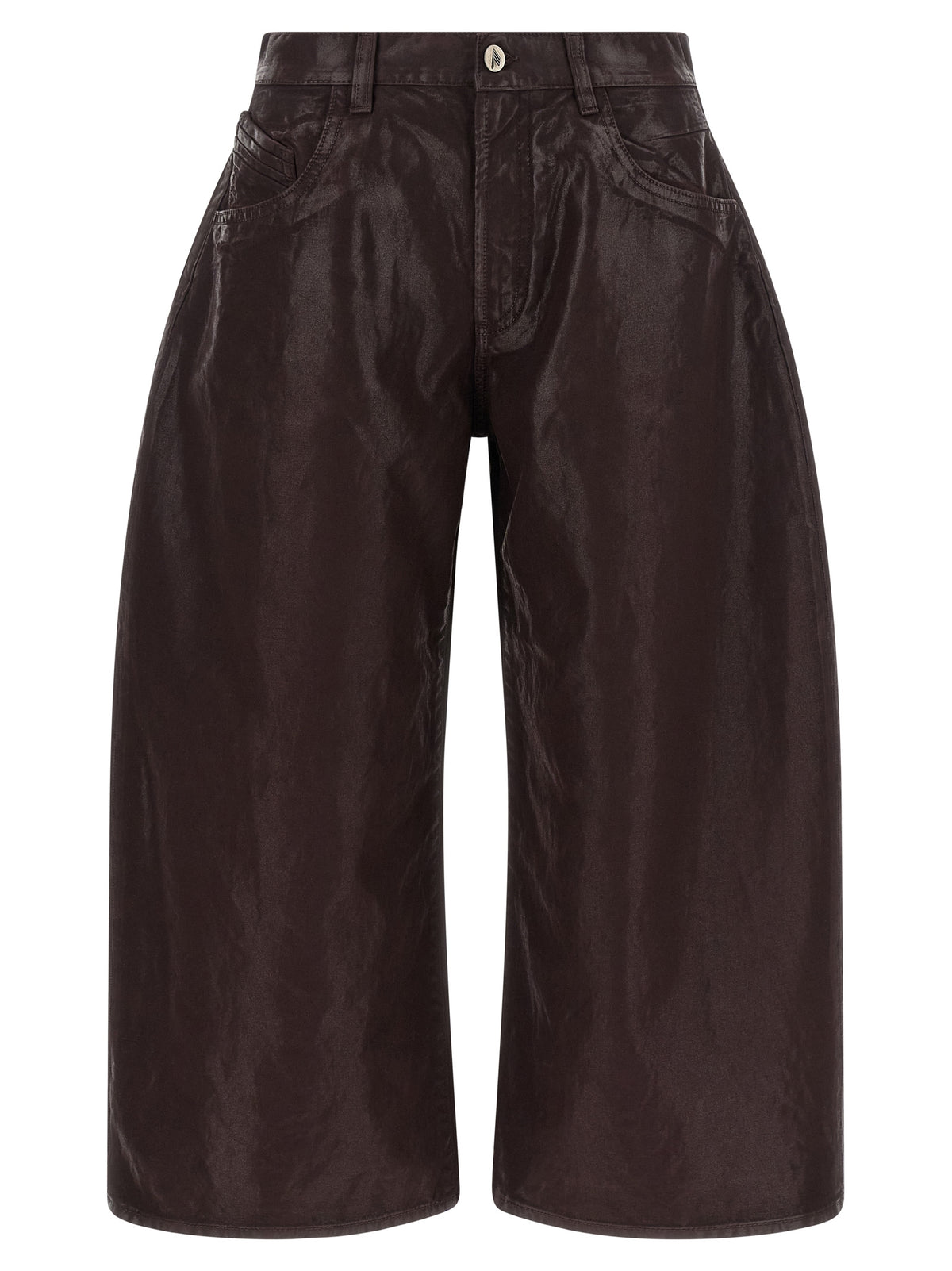Purple Cotton Cropped Pants