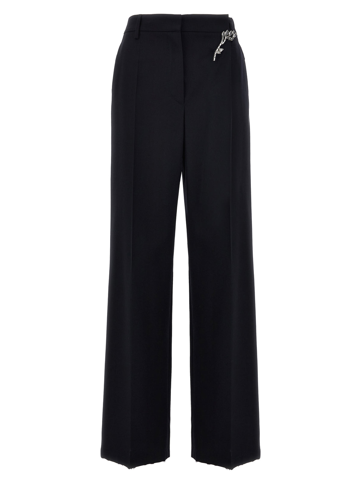 Blue Wool Casual Pants