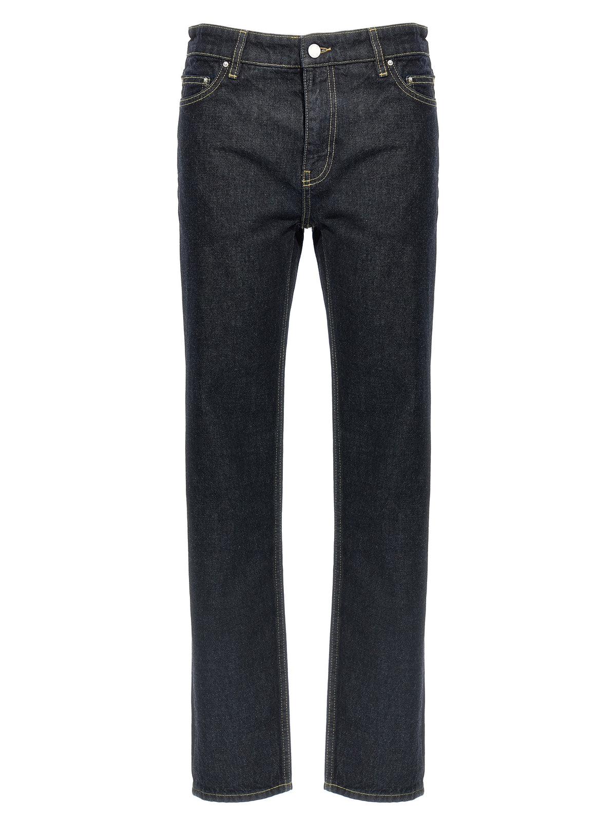 Blue Cotton Tapered Jeans