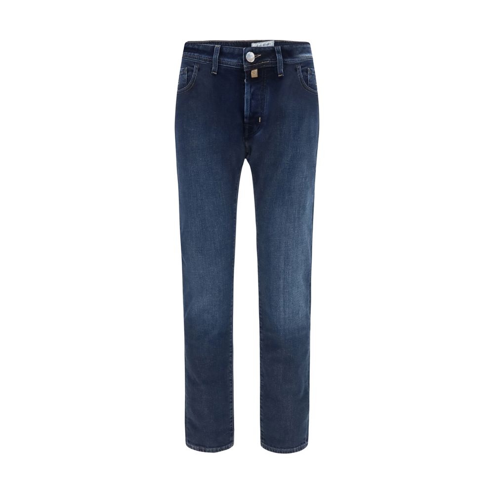 Blue Cotton Slim Fit Jeans