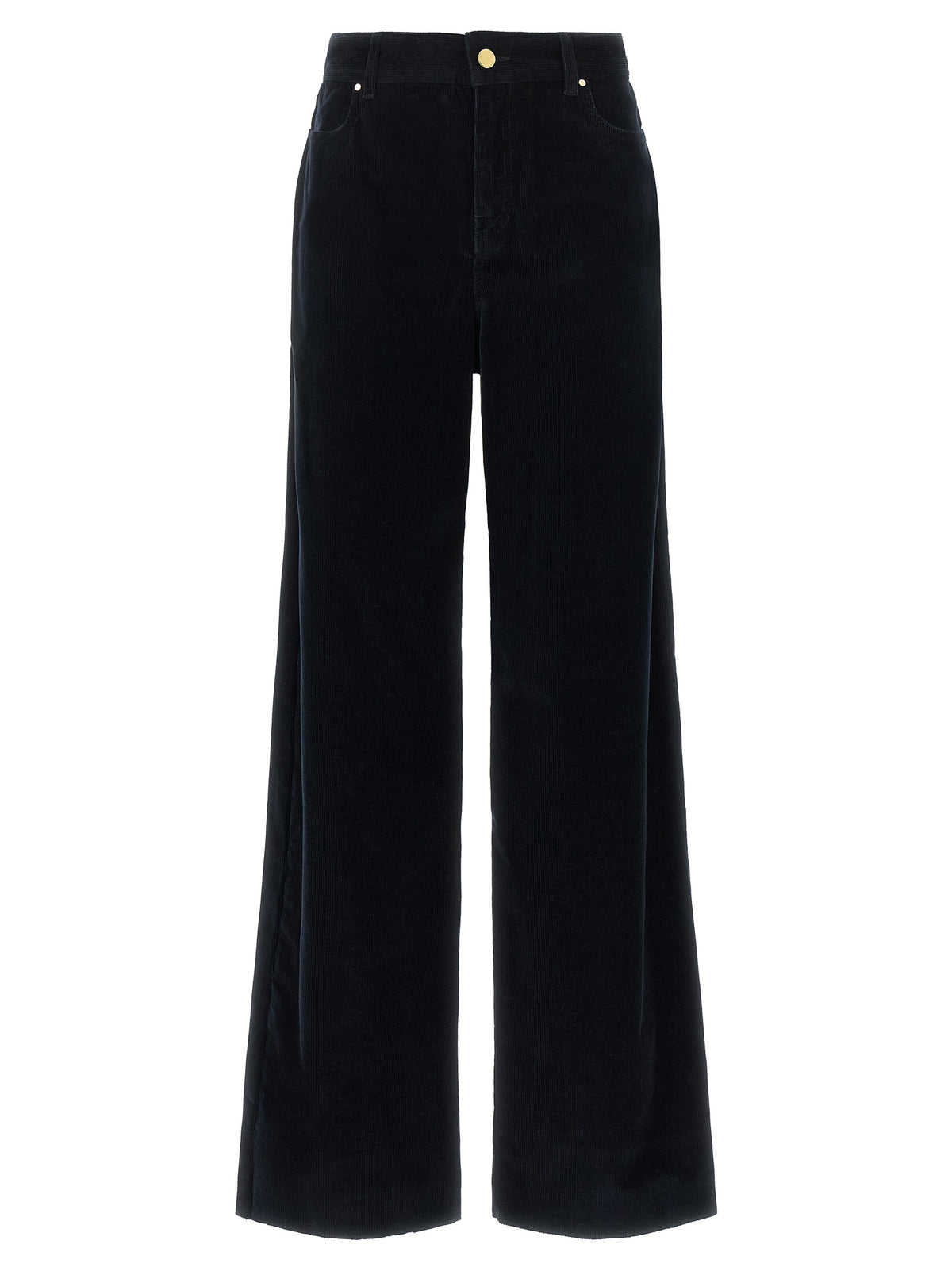 Blue Cotton Casual Pants