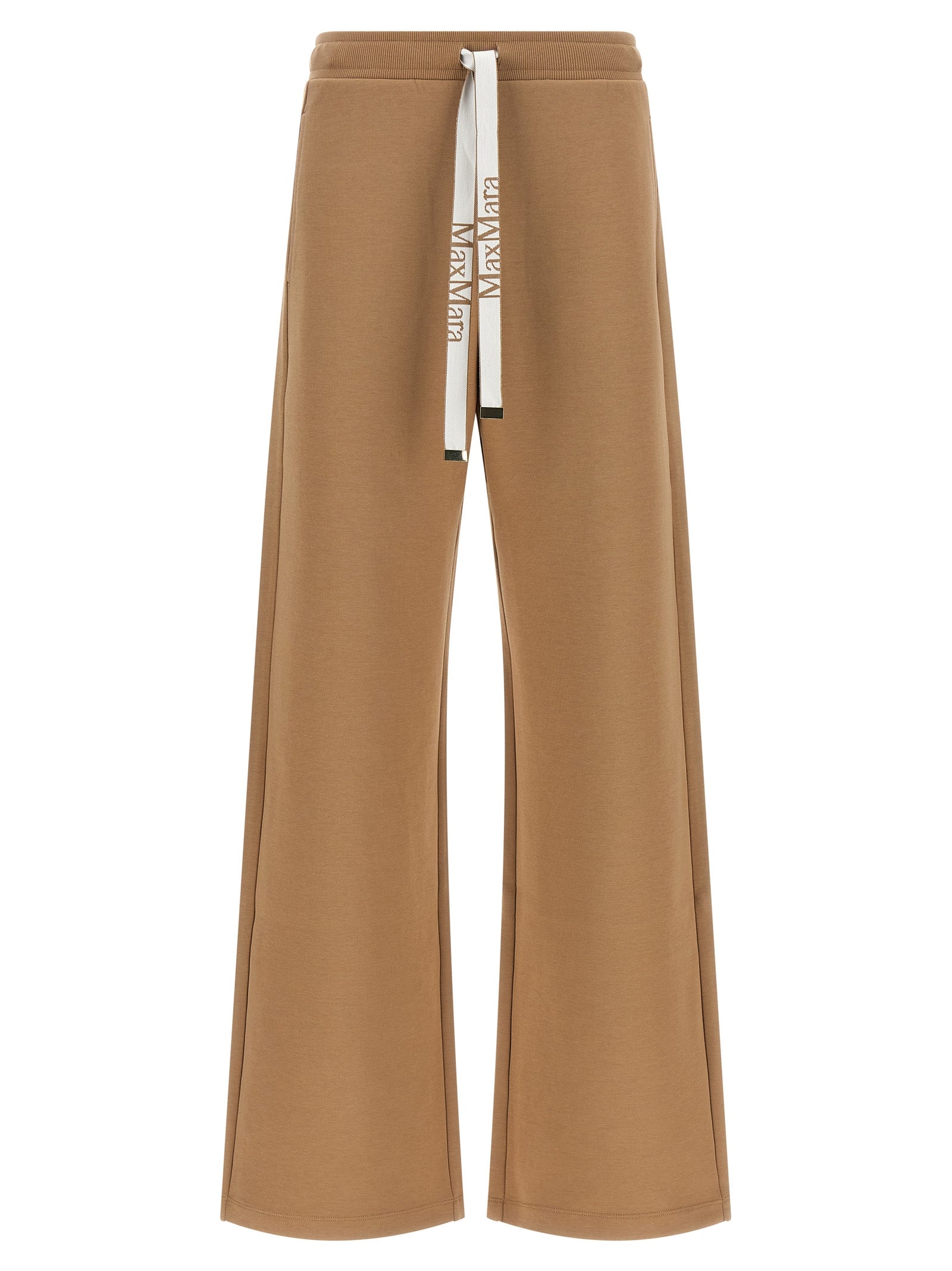 Beige Cotton Casual Pants