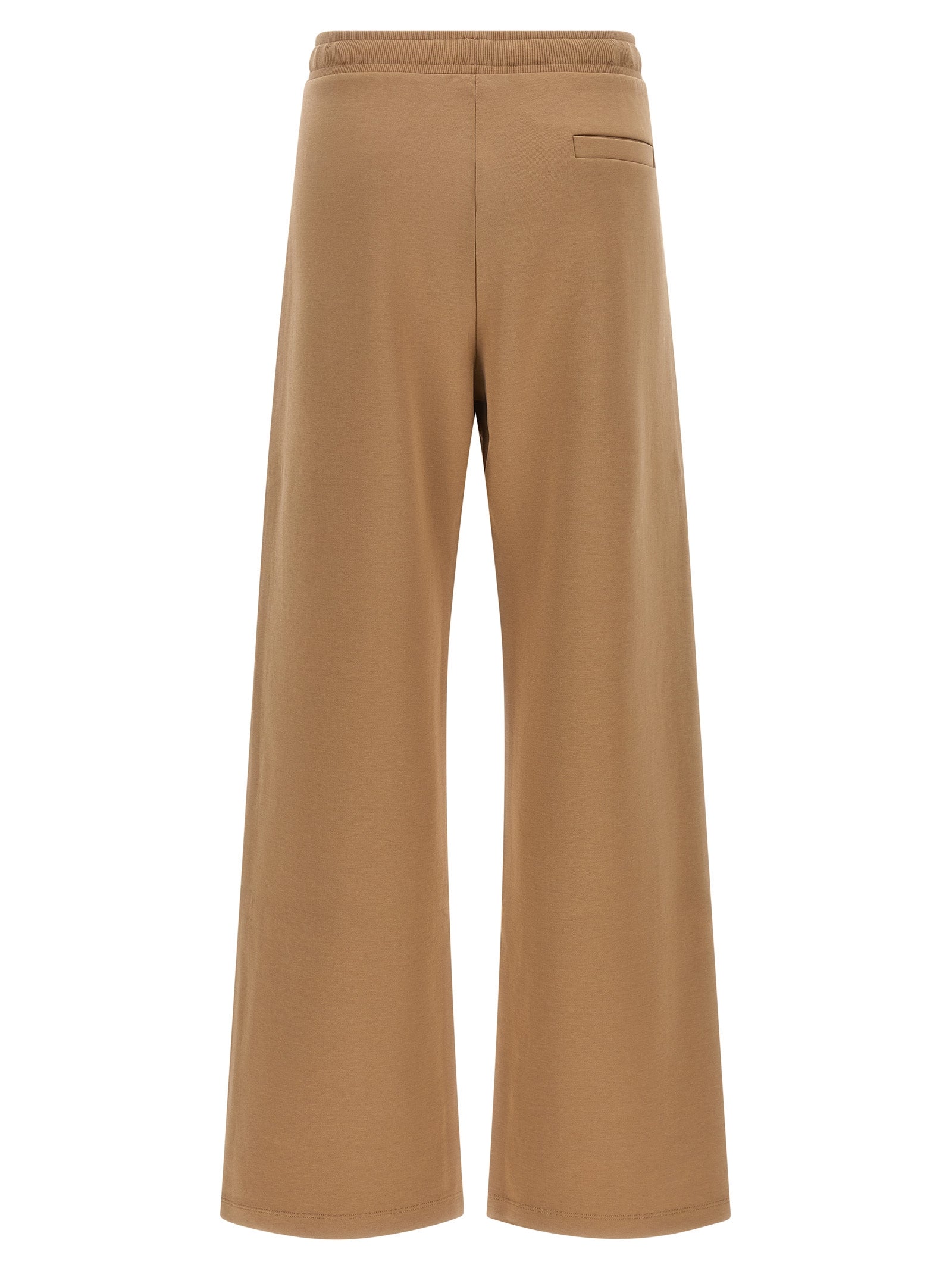 Beige Cotton Casual Pants