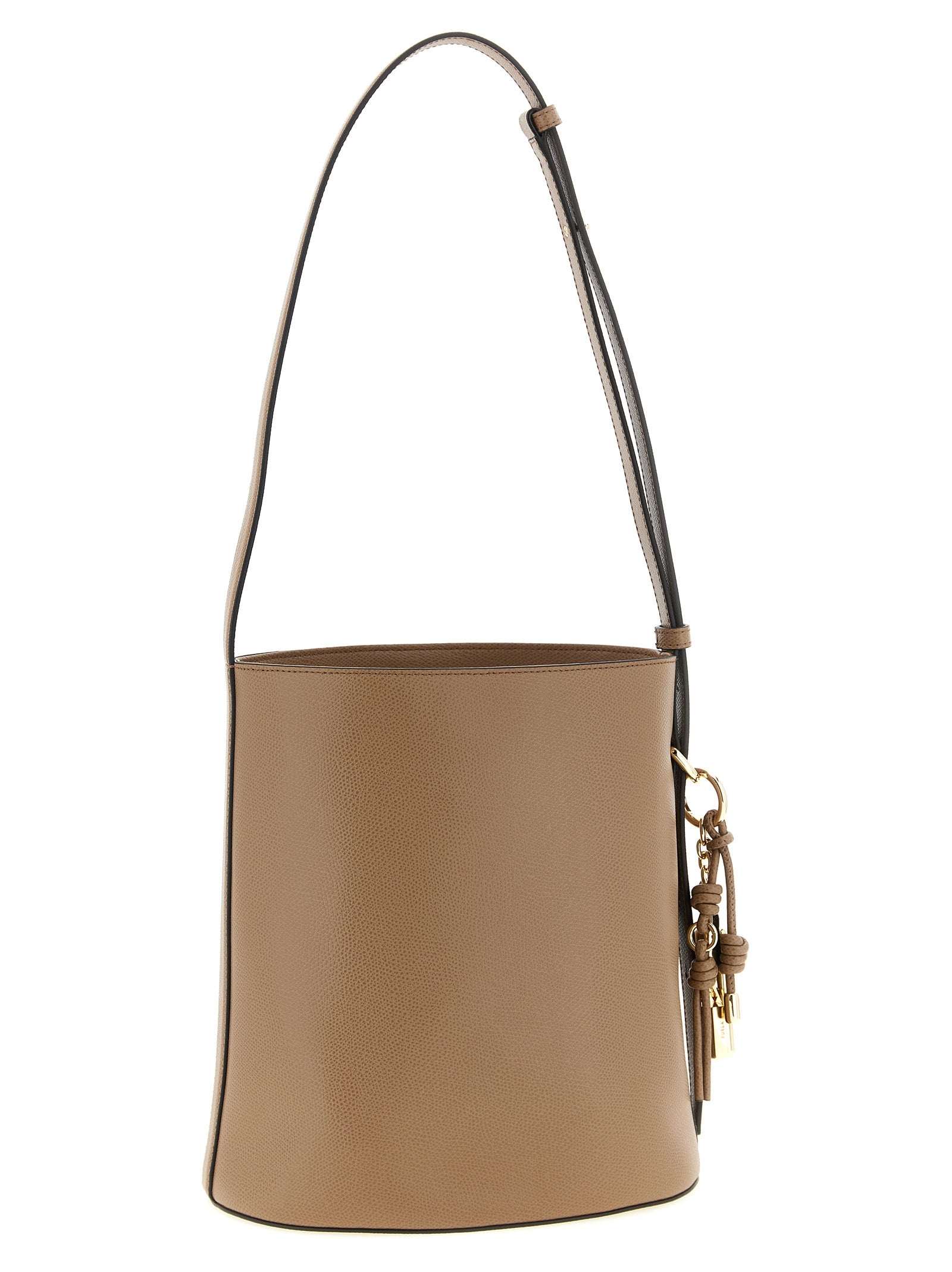 Beige Calfskin Shoulder Bag
