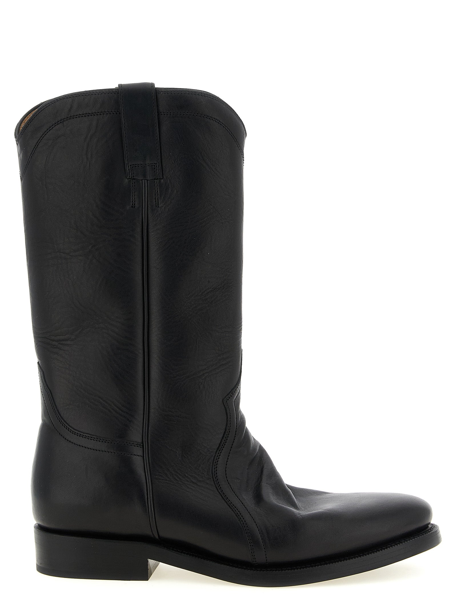 Black Calfskin Over The Knee