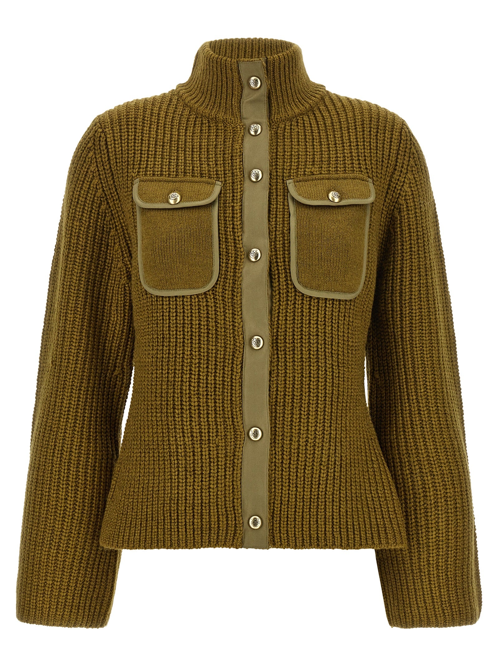 Bicolor Polyester Cardigan