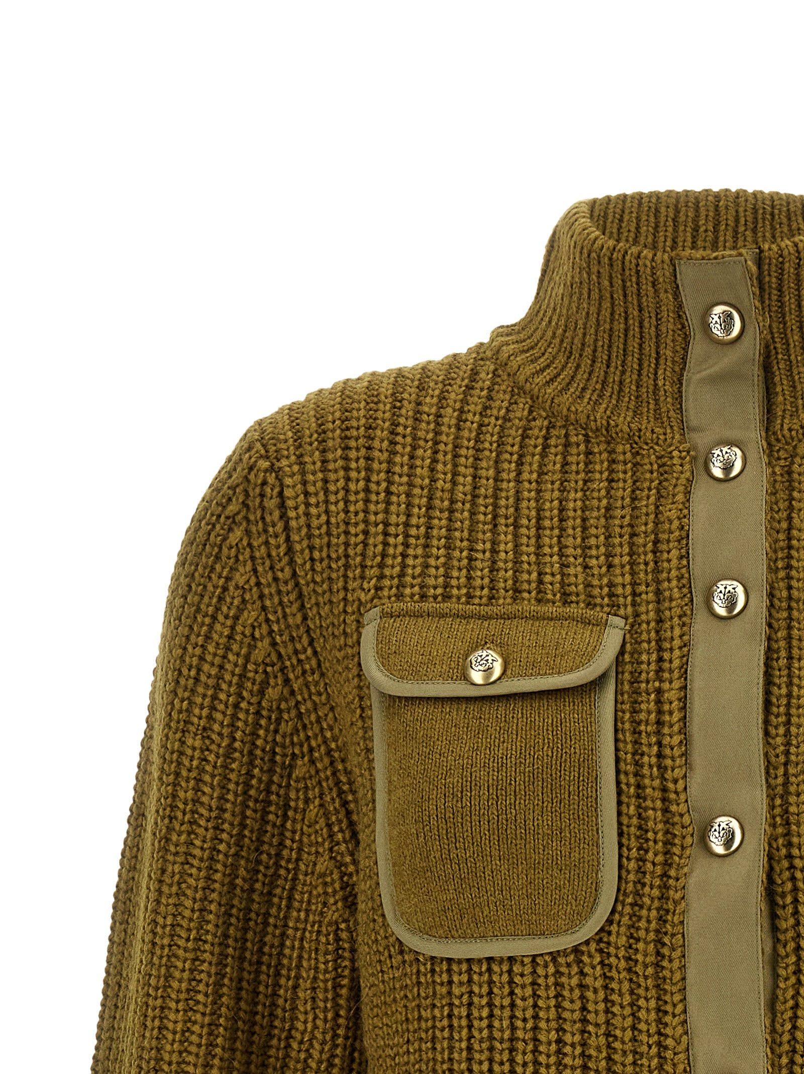 Bicolor Polyester Cardigan
