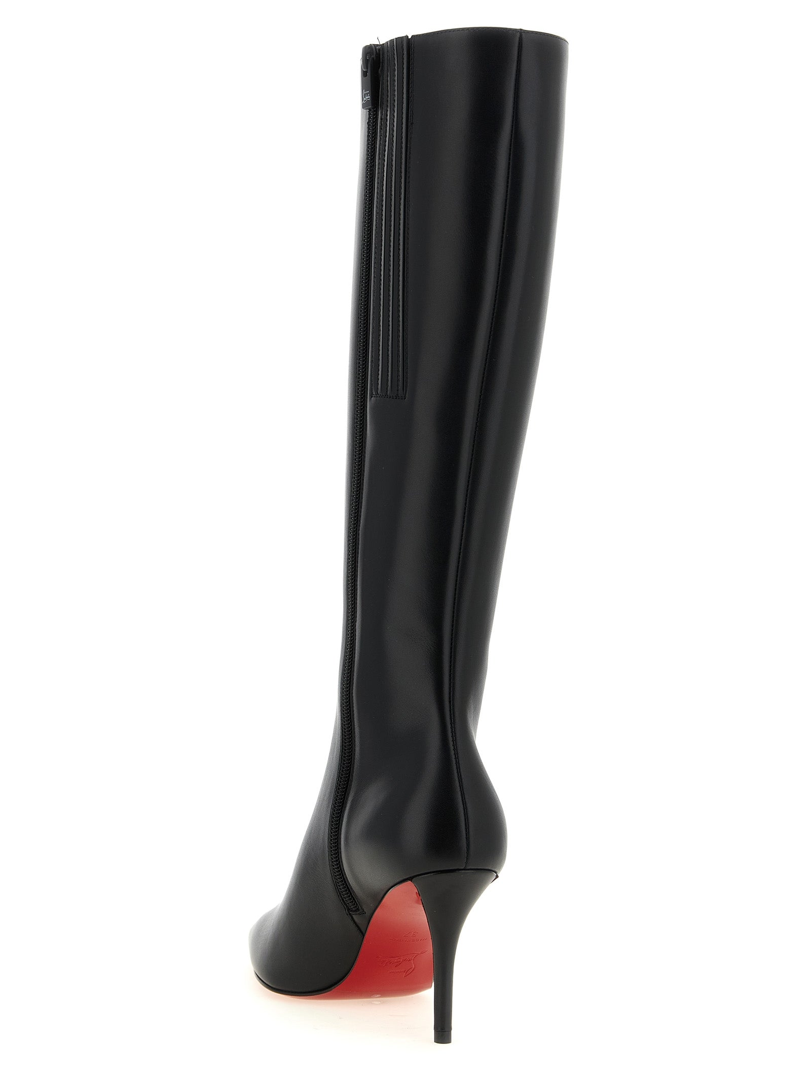 Black Calfskin Over The Knee
