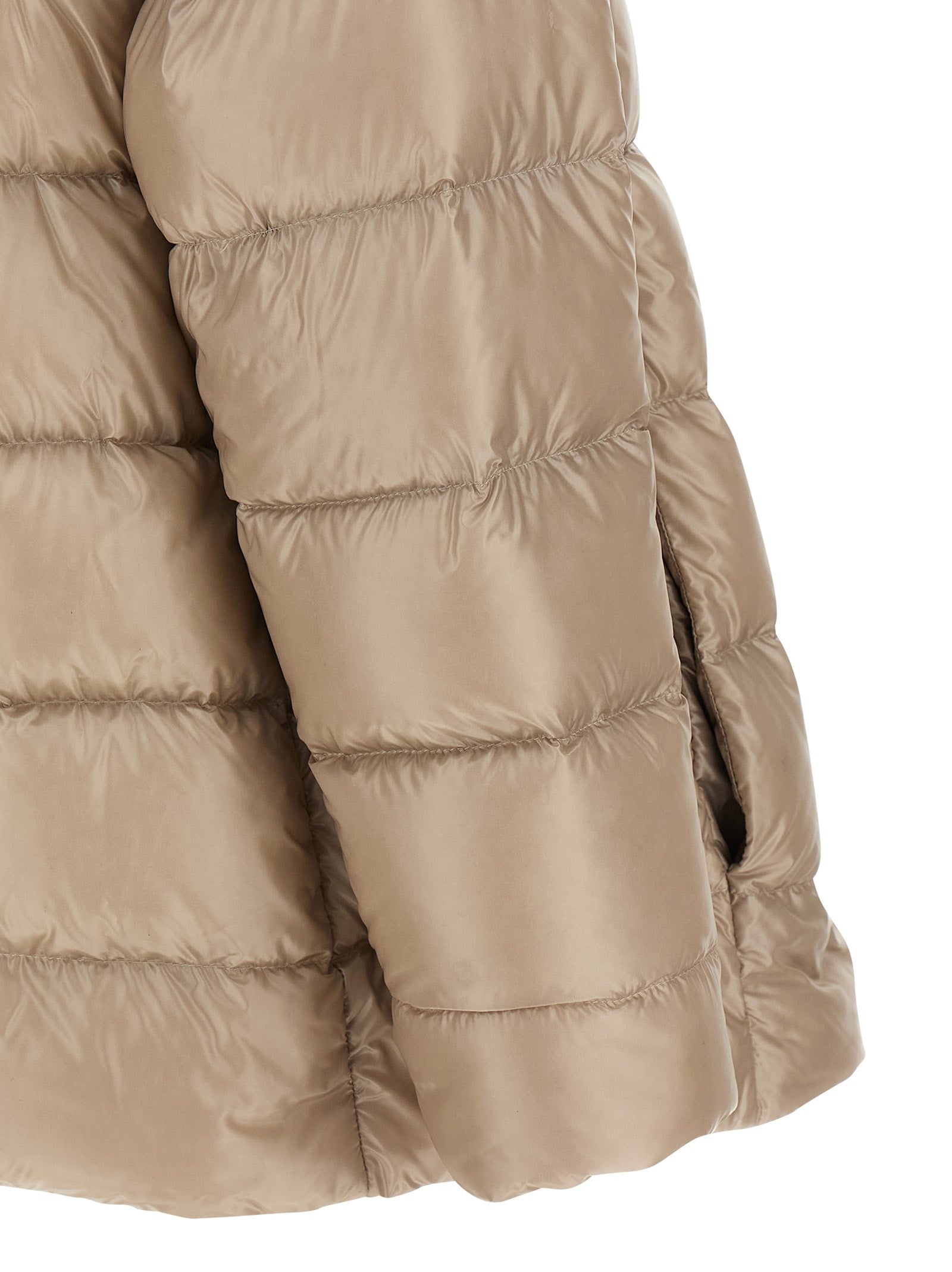 Beige Polyamide Full-Length Jacket