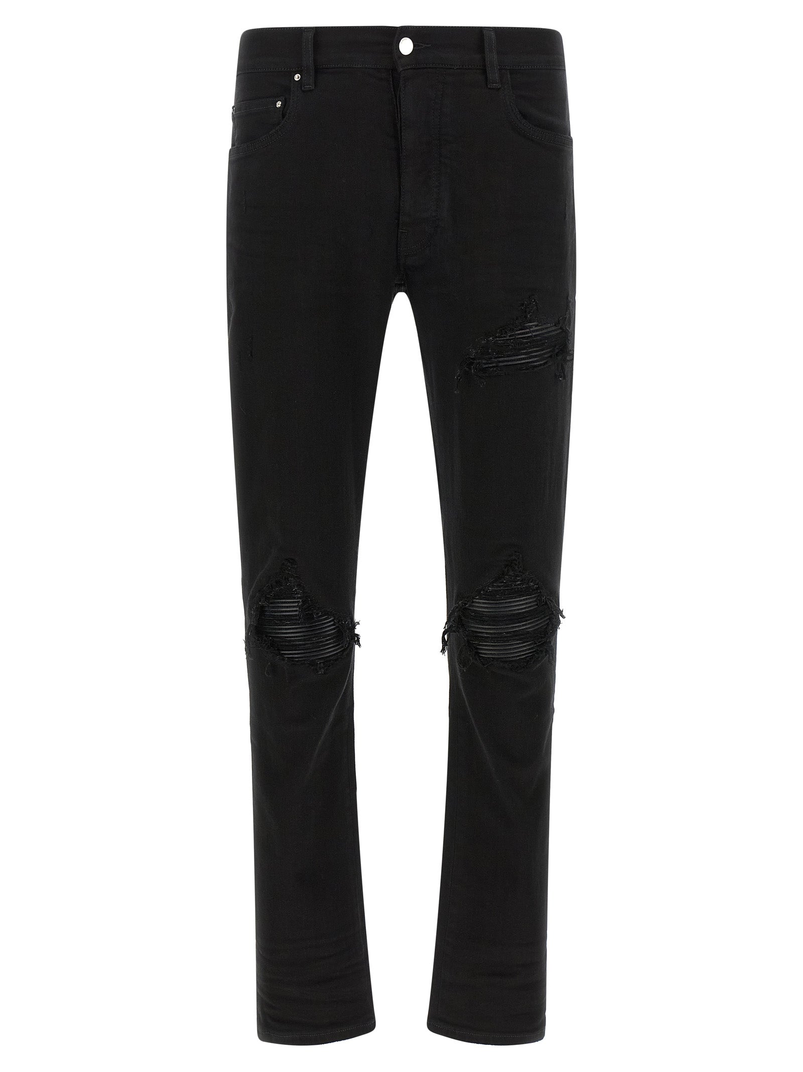 Black Cotton Slim Fit Jeans