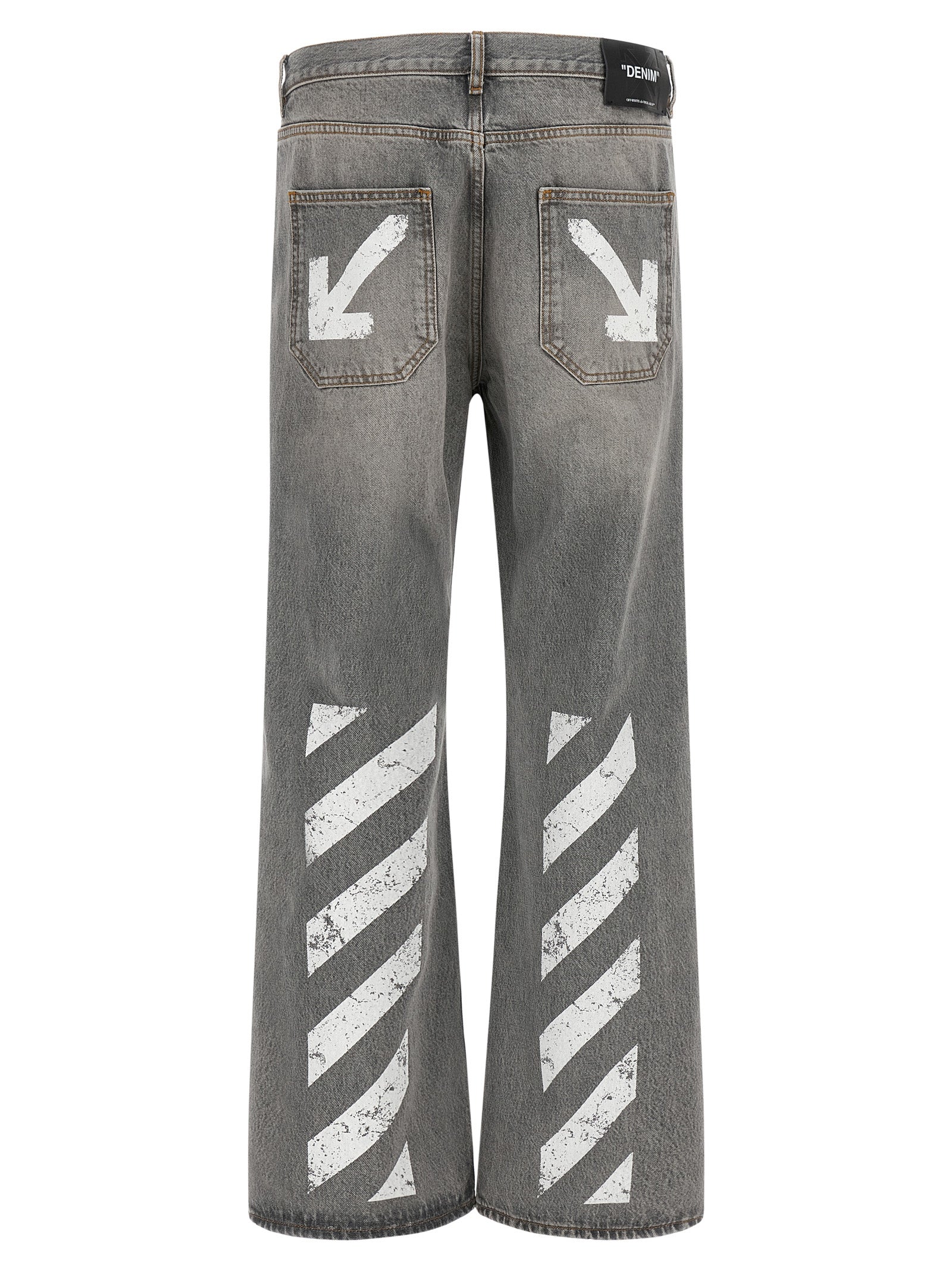 Gray Cotton Relaxed Fit Jeans