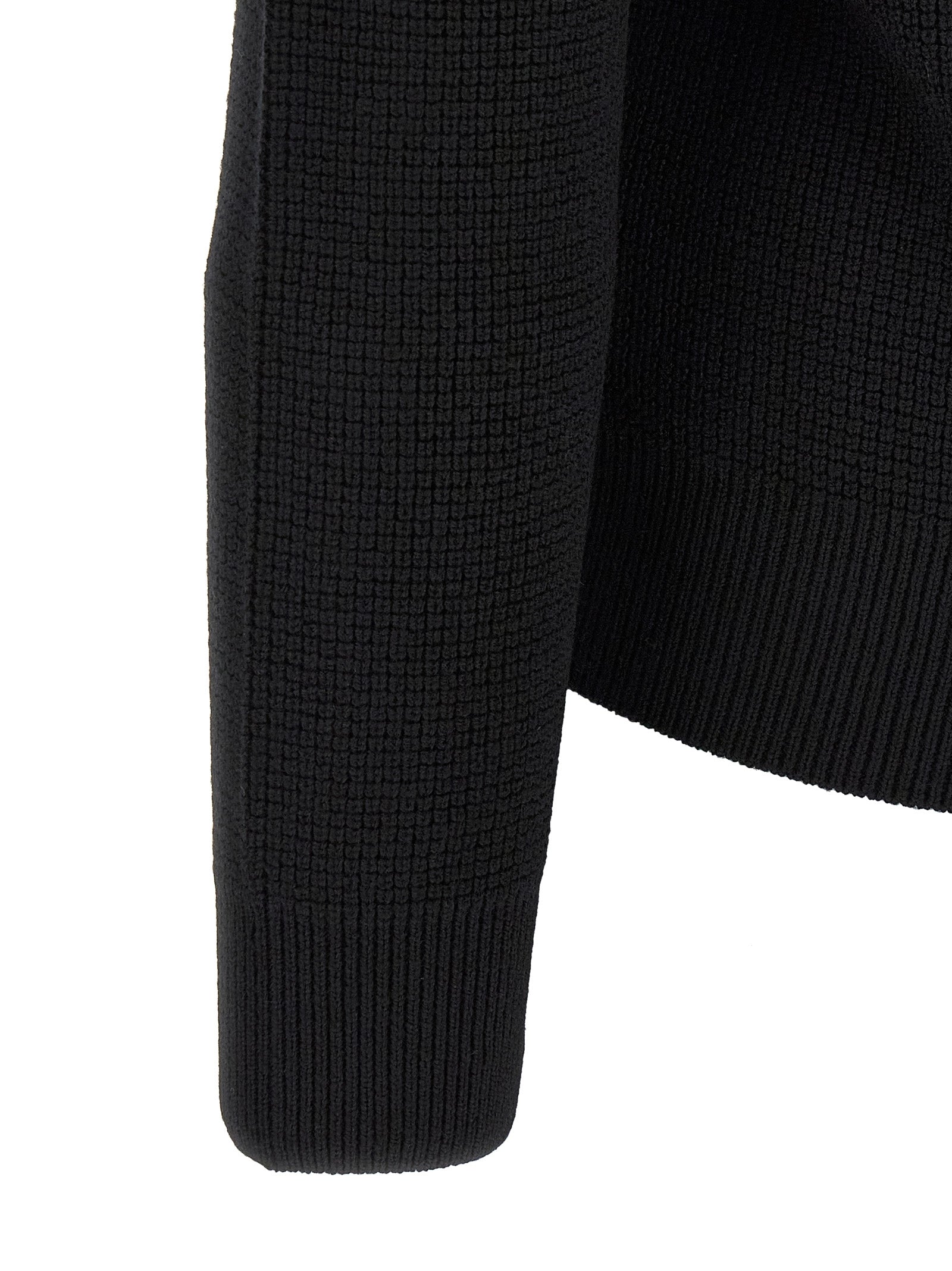 Black Wool Full-Length Jacket