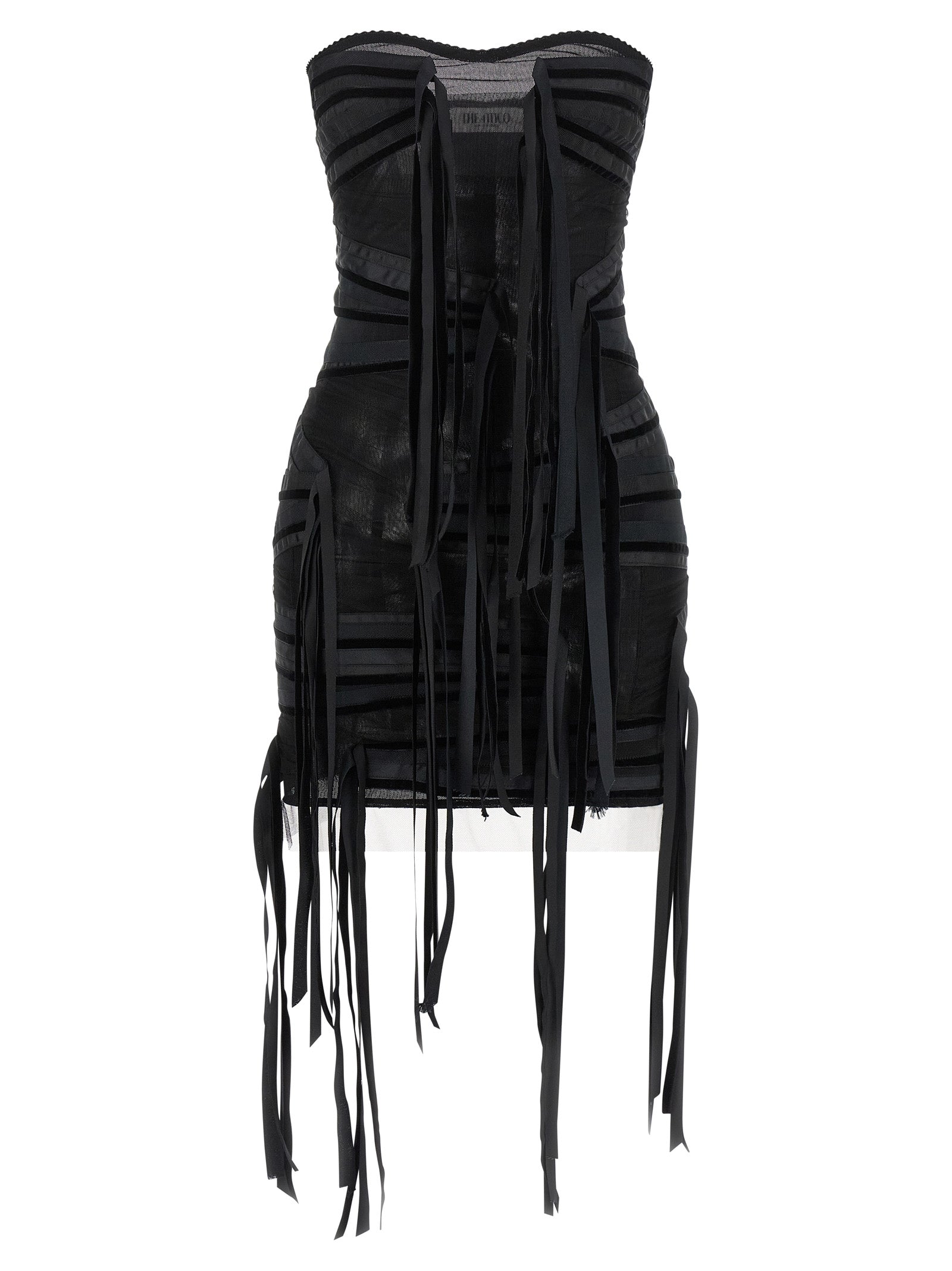 Black Polyamide Short Dress