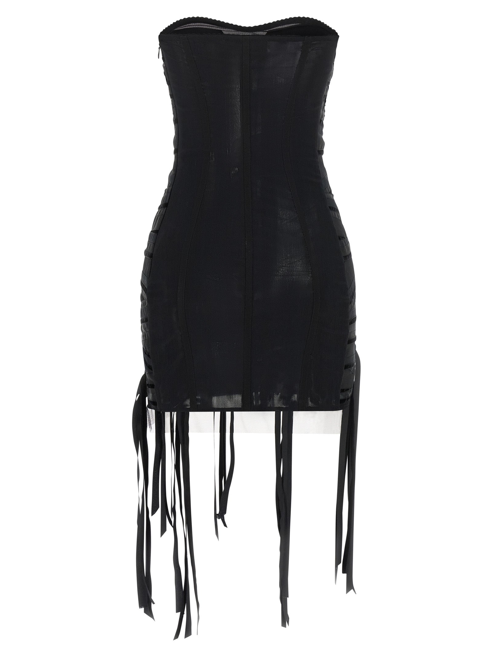 Black Polyamide Short Dress