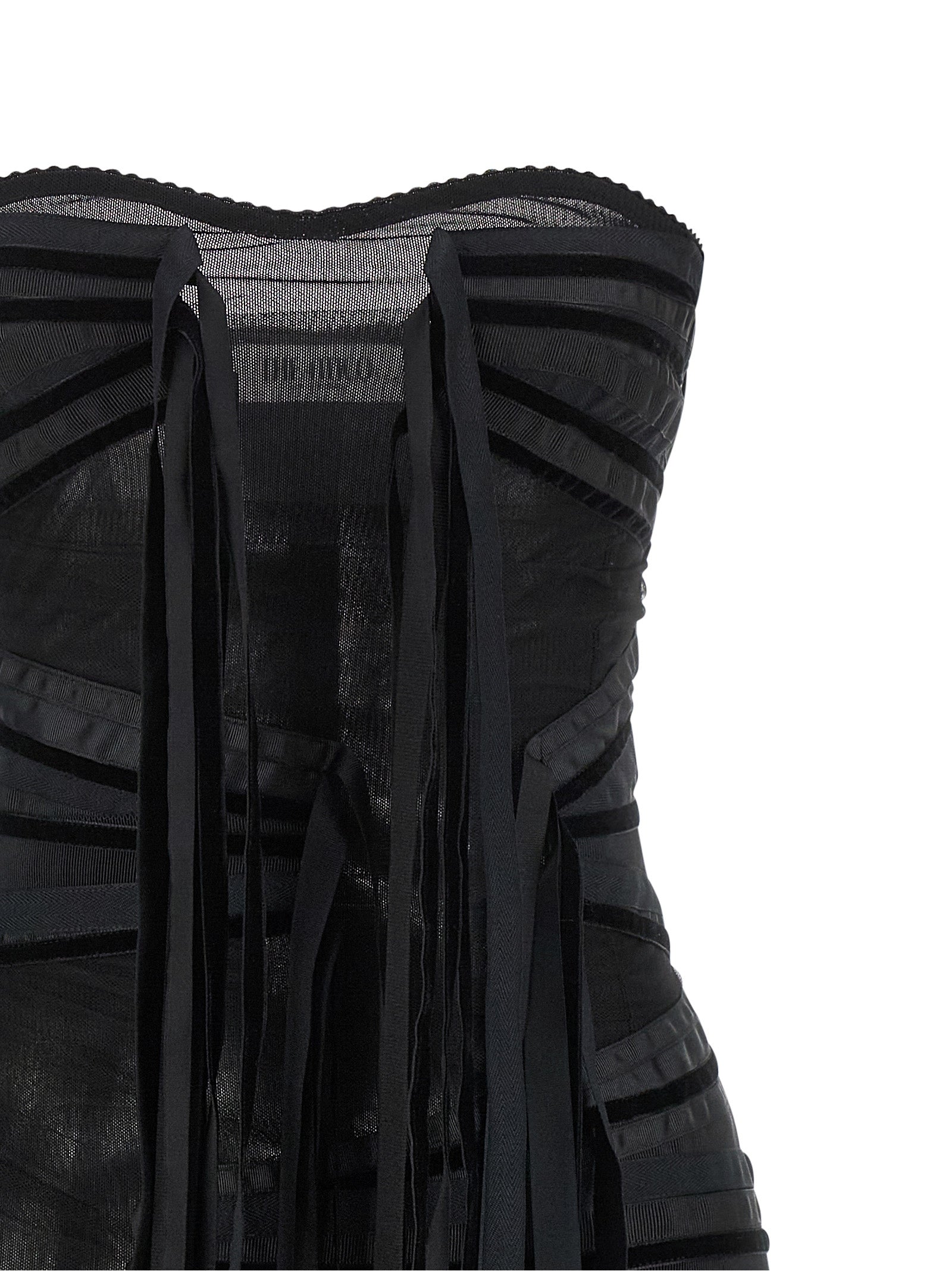 Black Polyamide Short Dress
