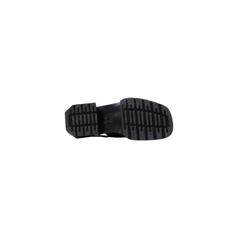 Black Leather Mules