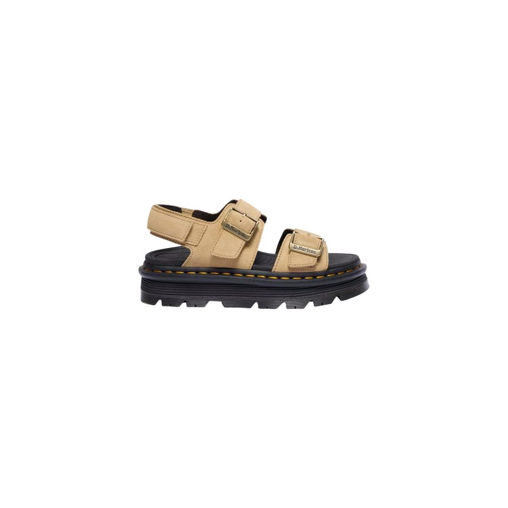 Beige Leather Platform Sandals