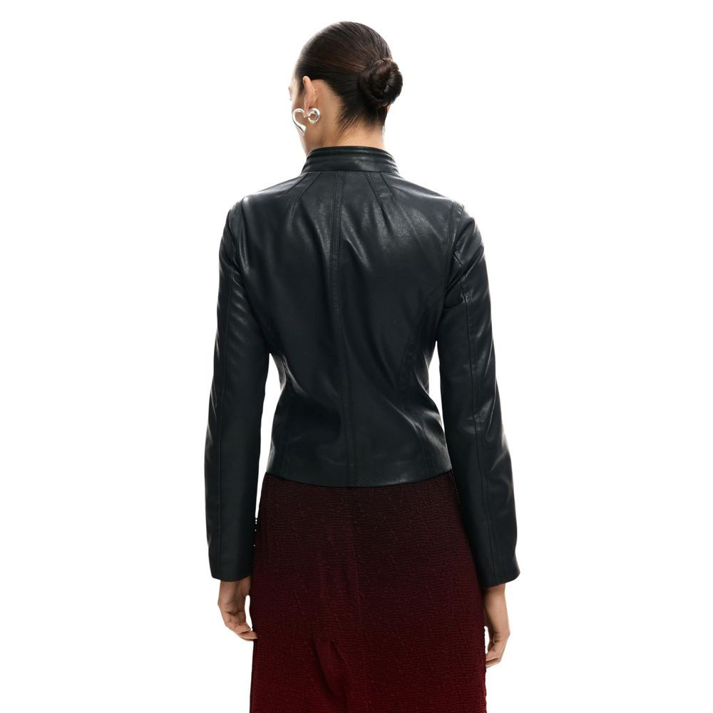 Black Polyethylene Leather Jacket