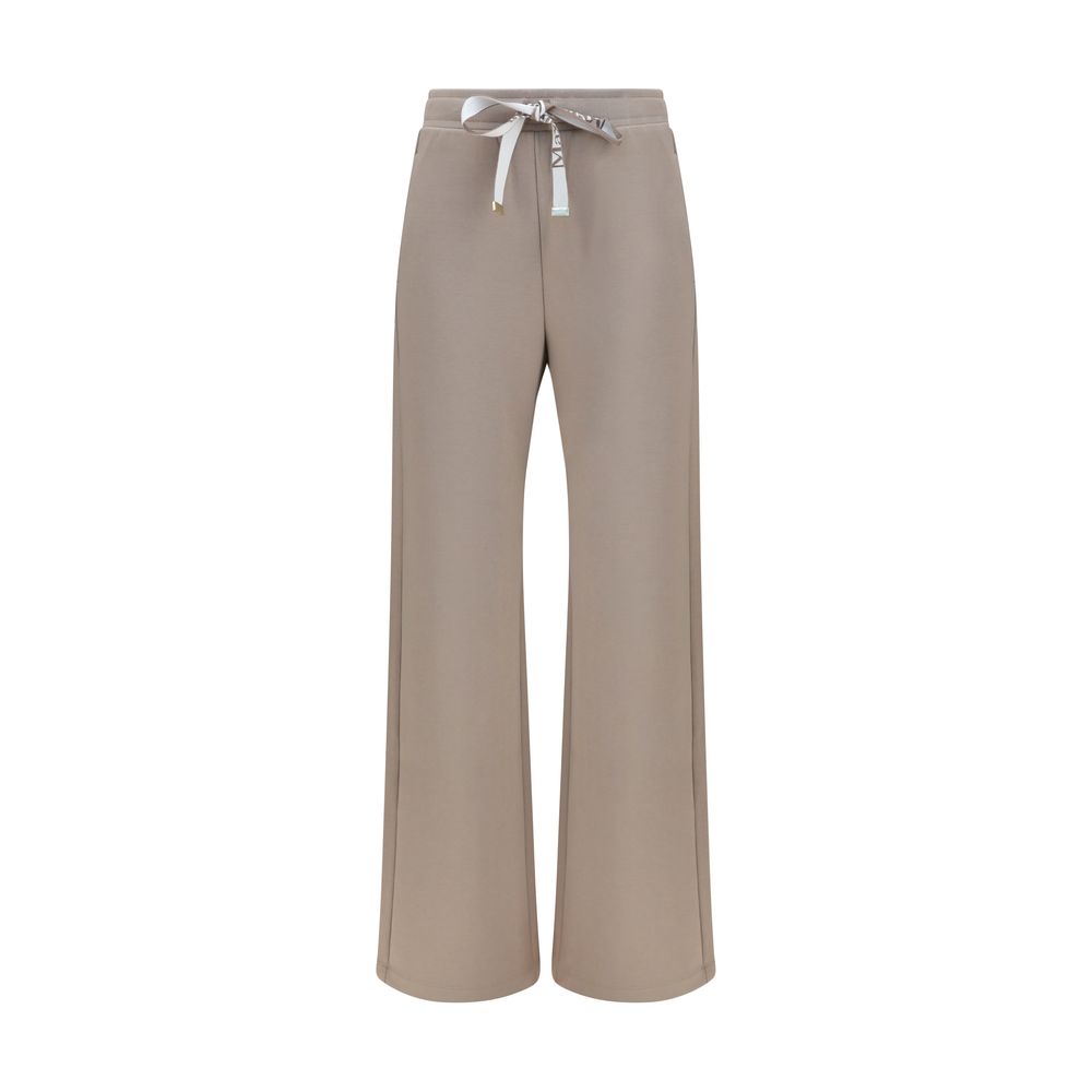 Beige Cotton Casual Pants