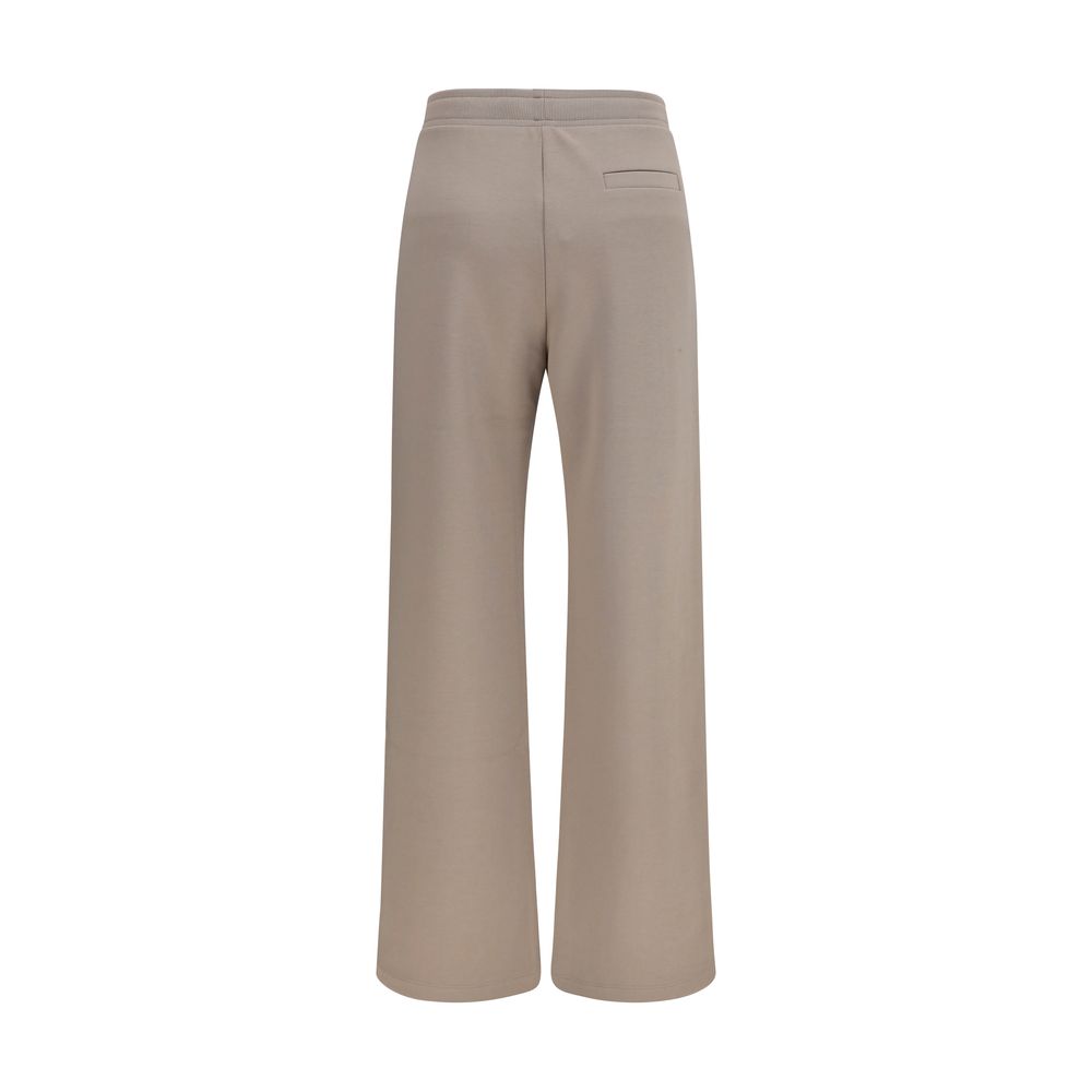 Beige Cotton Casual Pants