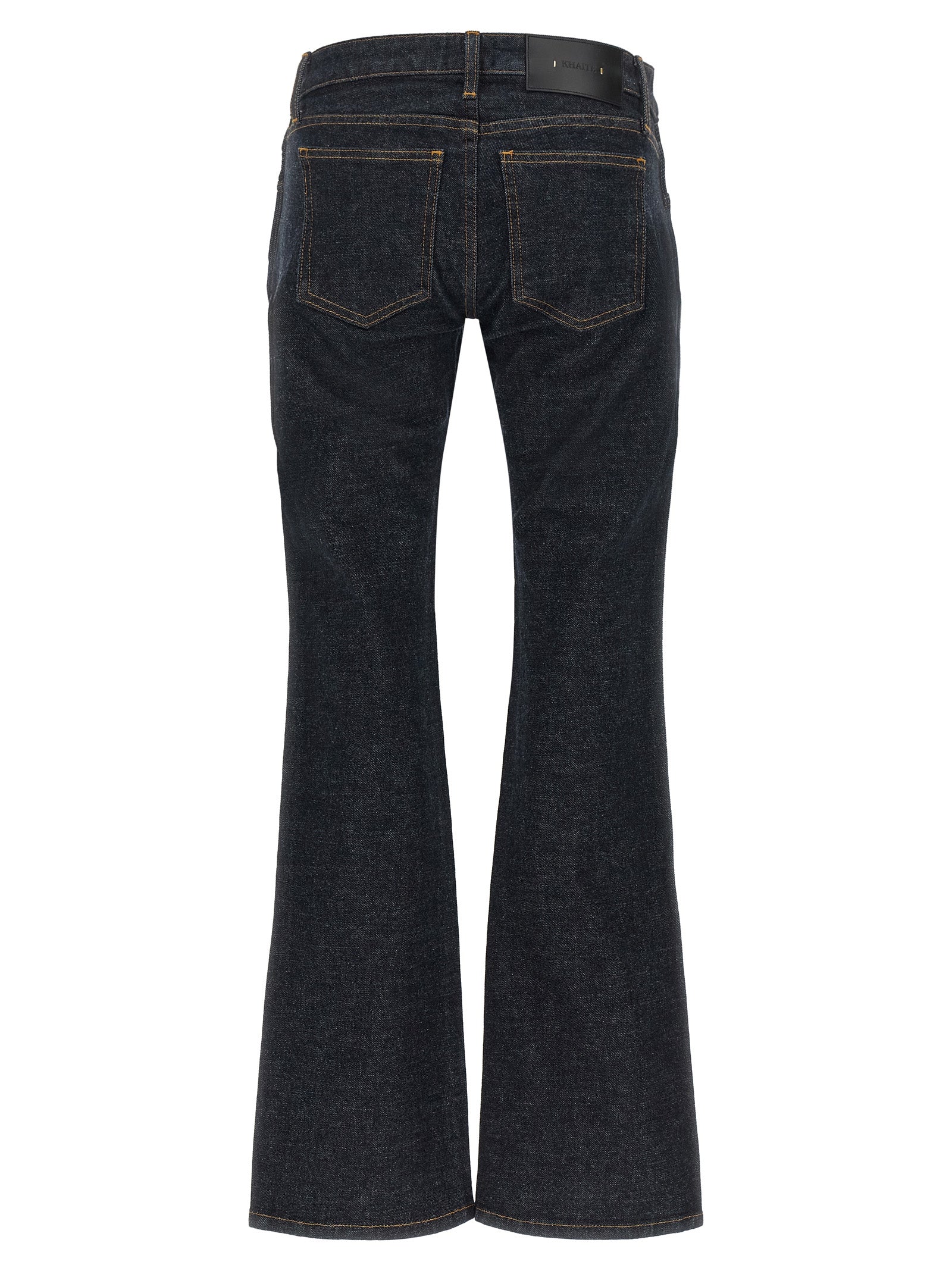 Blue Cotton Flared Jeans