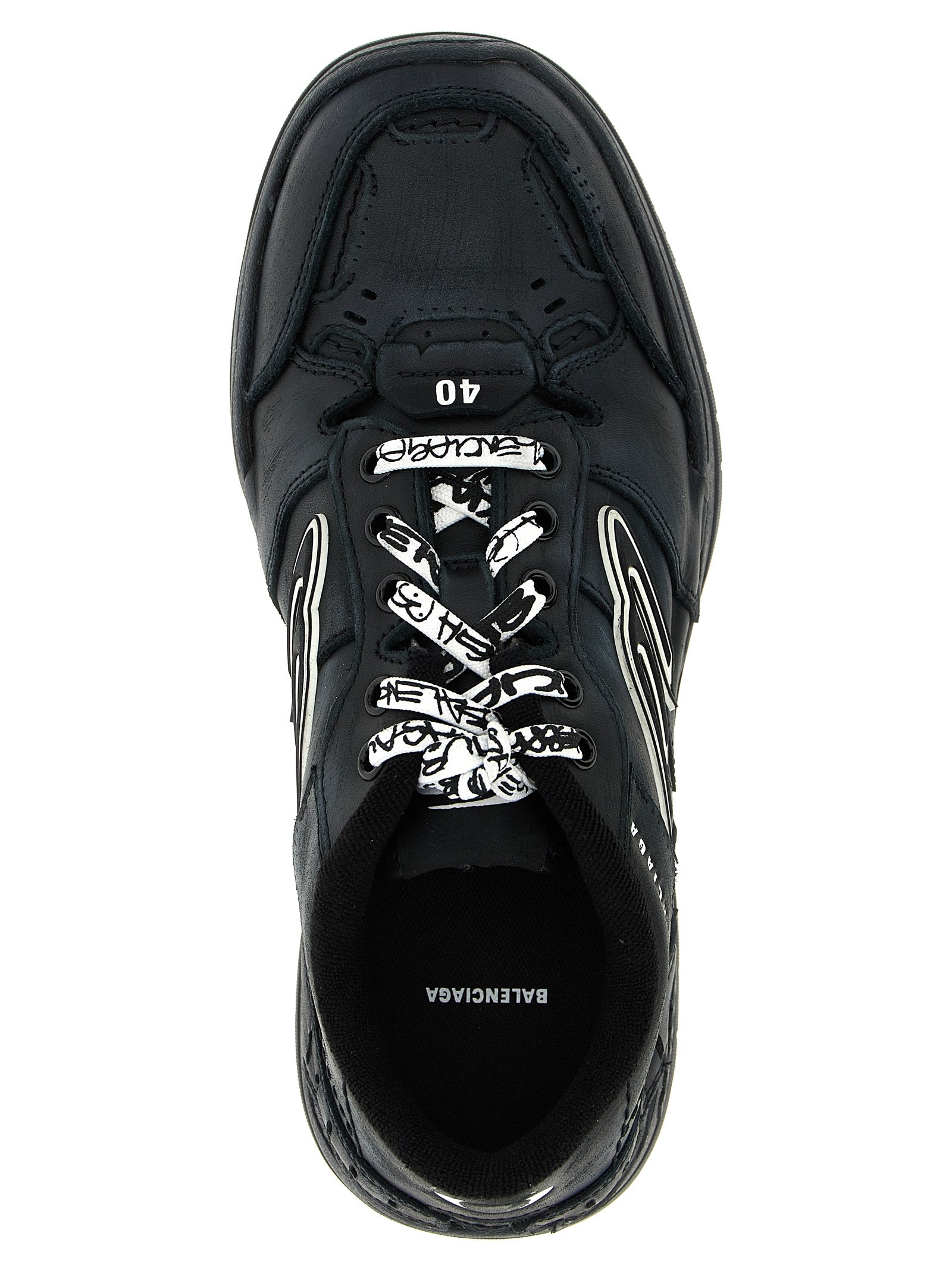 Black Calfskin Athletic Sneakers