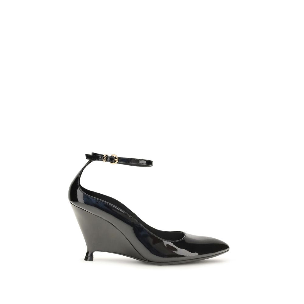 Black Calf Leather Bos Taurus Platform Pumps