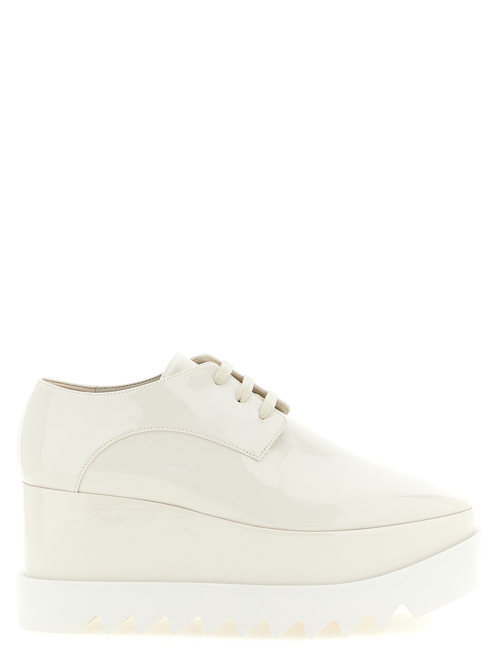 White Polyethylene Wedge Sandals