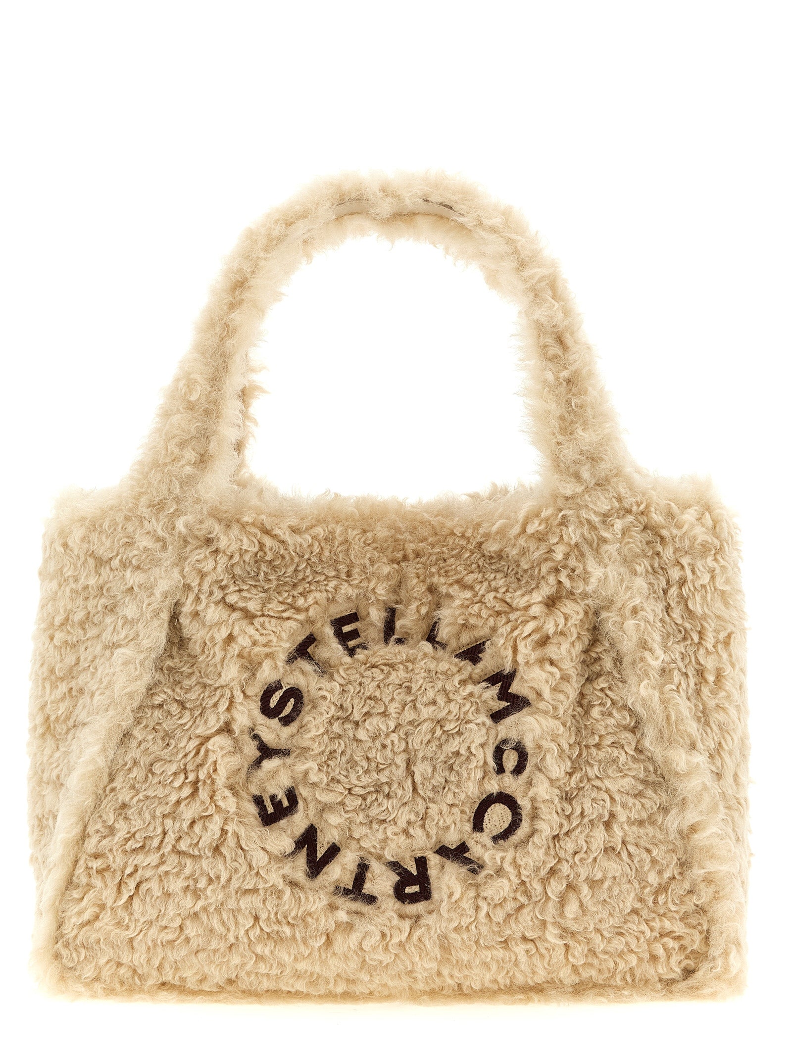 Beige Polyester Tote Bag