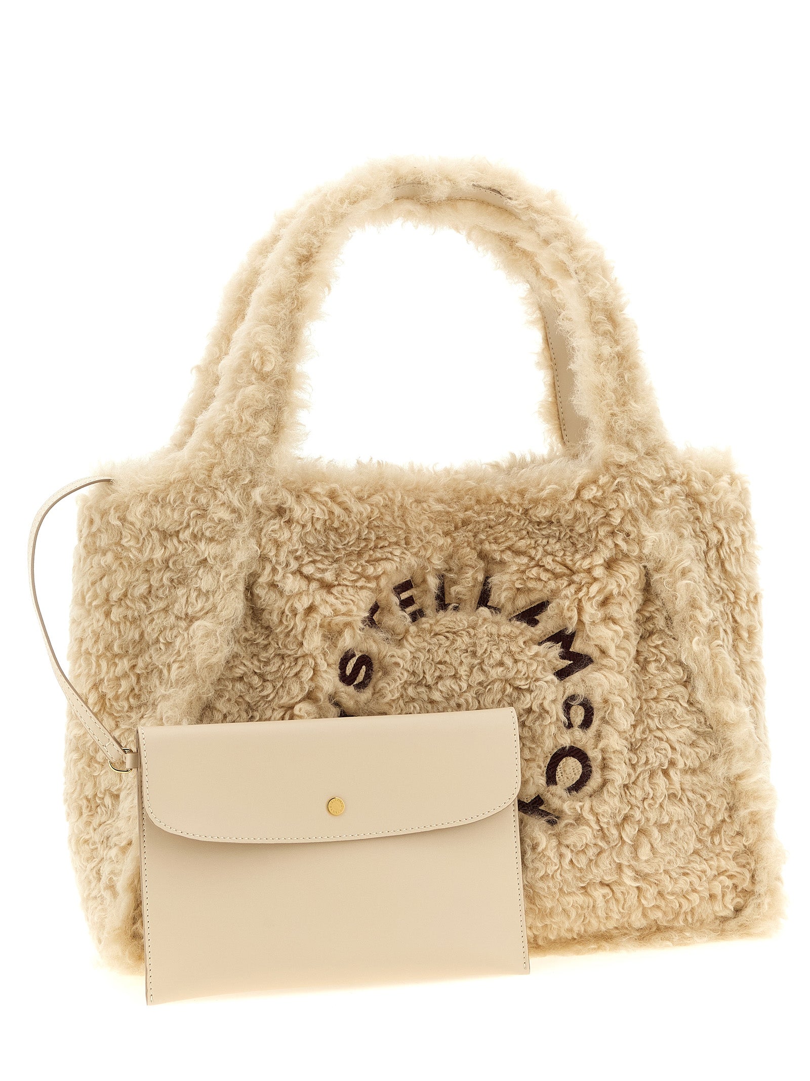 Beige Polyester Tote Bag