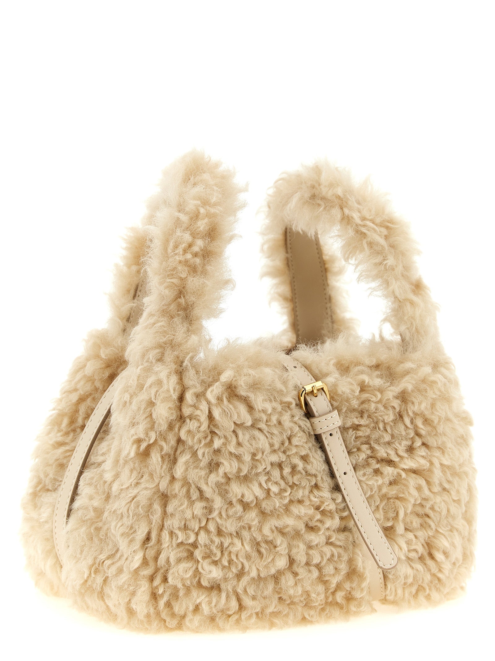 Beige Polyester Shoulder Bag