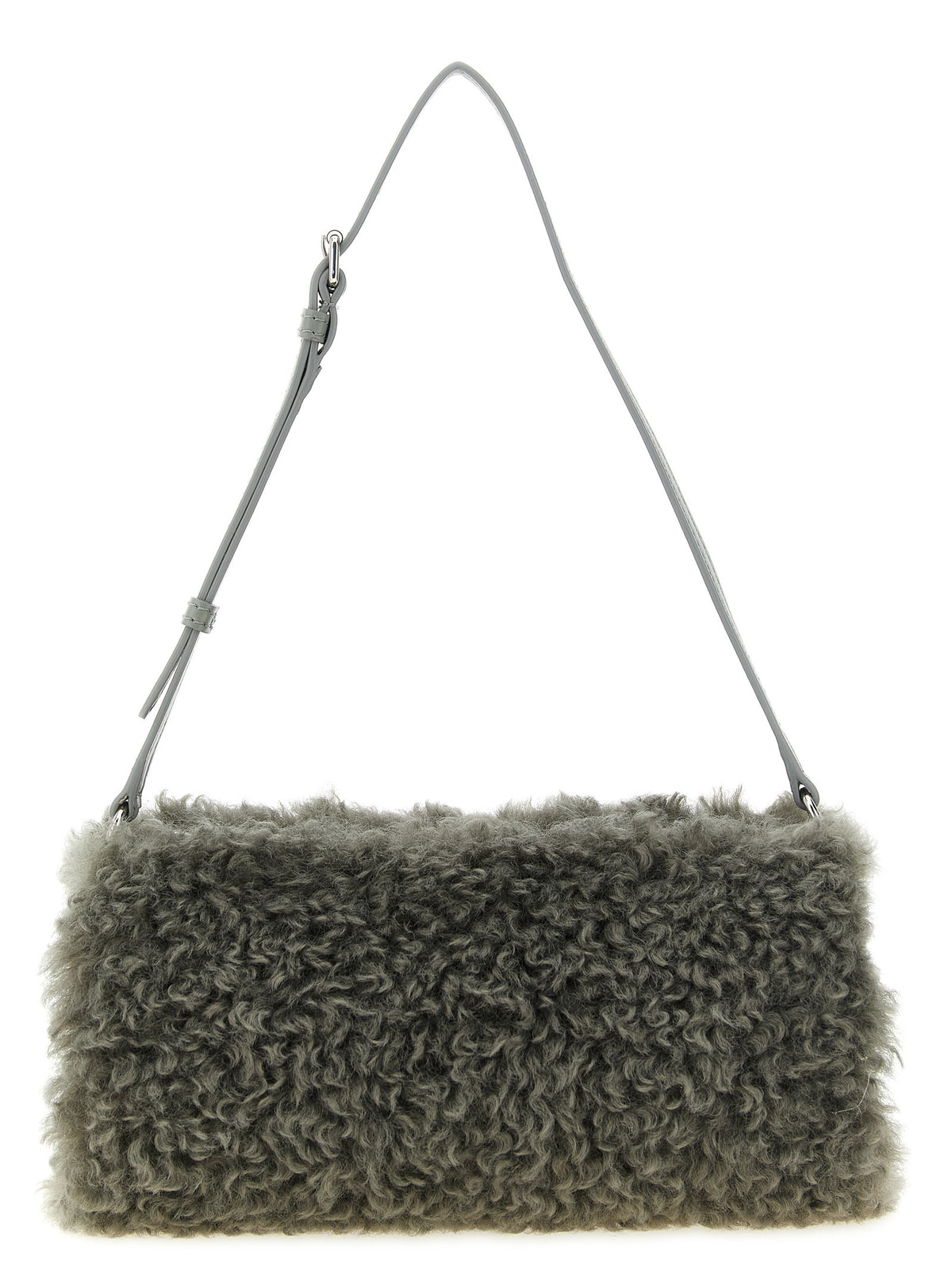 Gray Polyester Clutch Bag