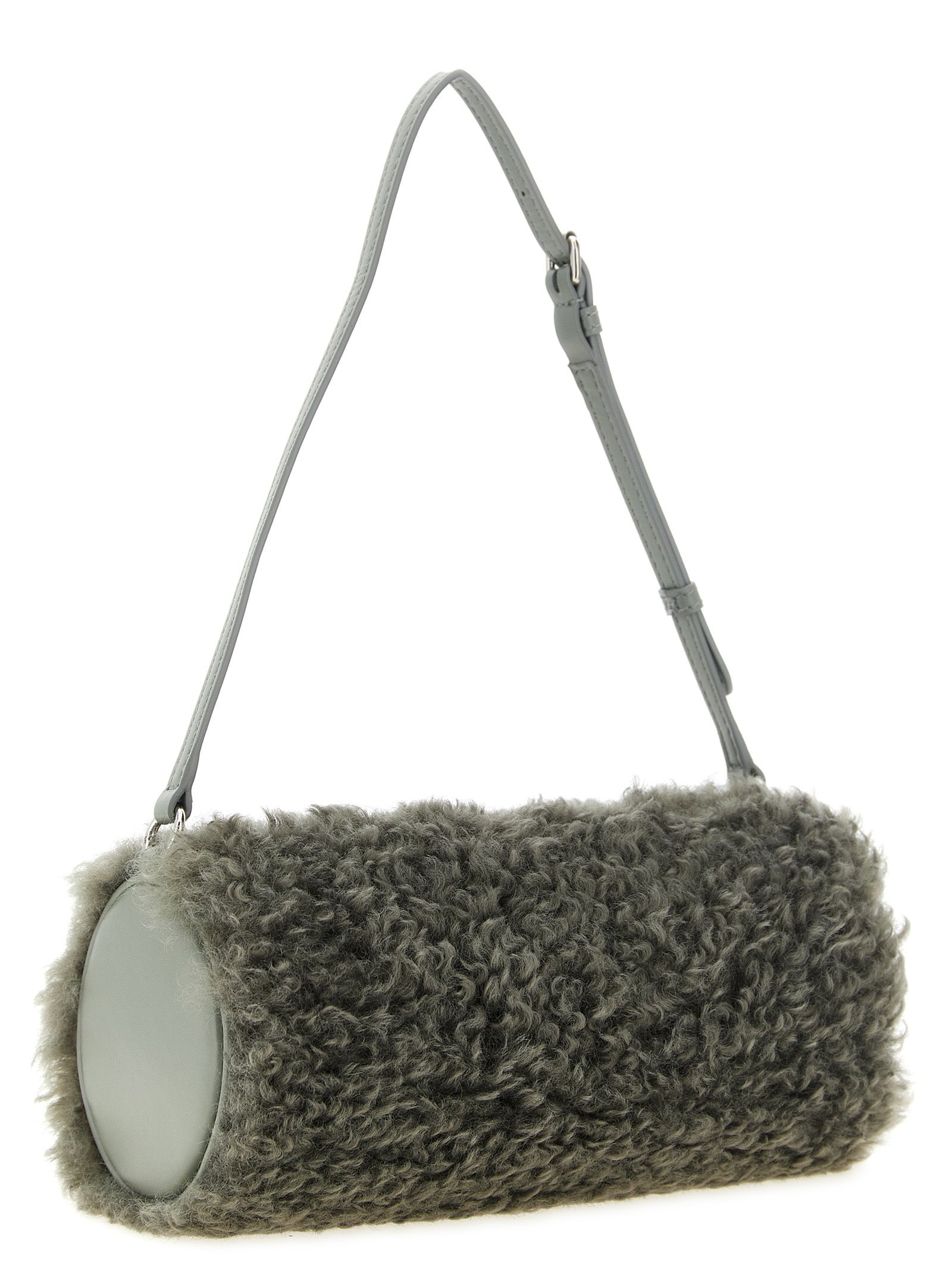 Gray Polyester Clutch Bag
