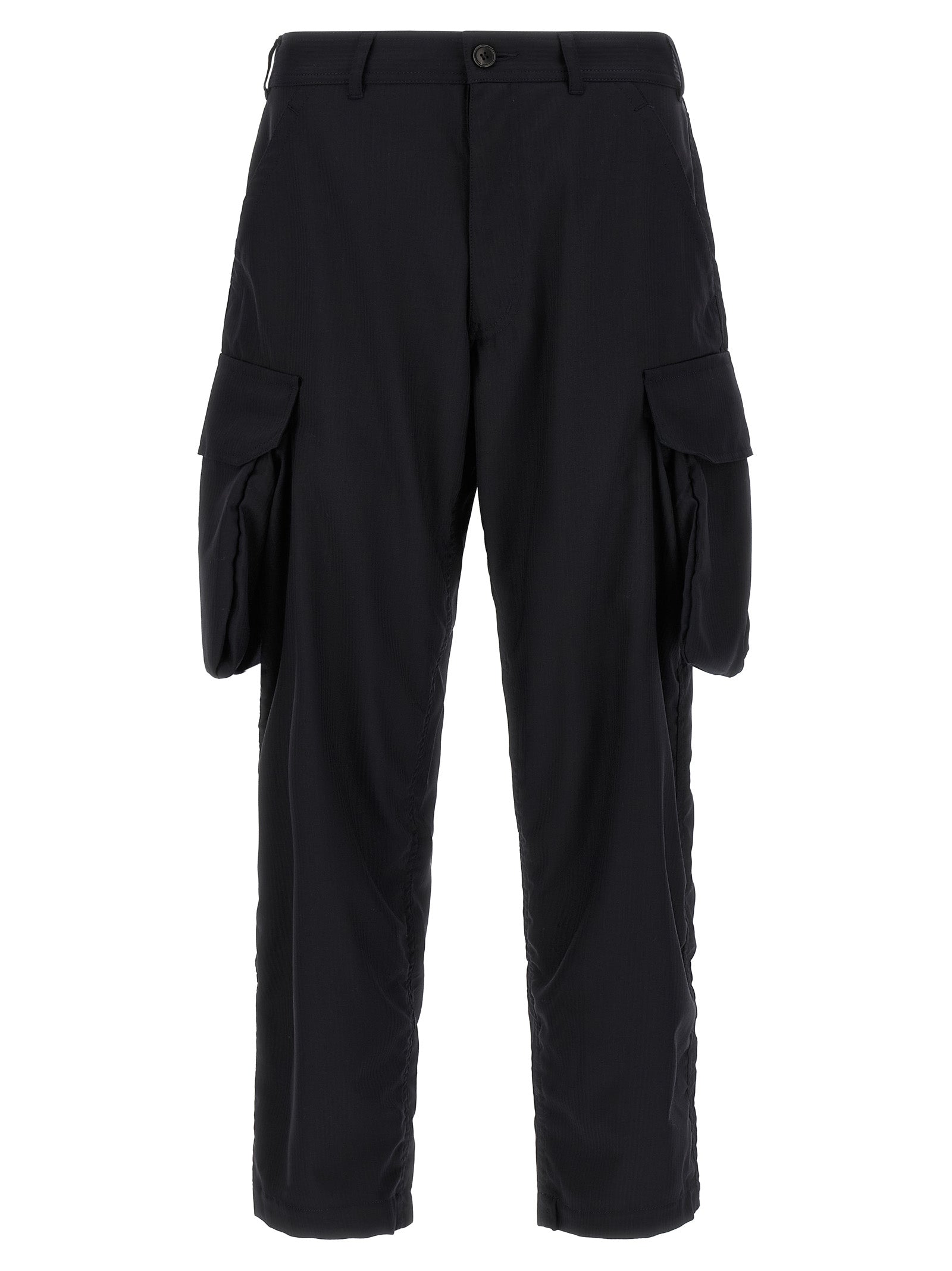 Blue Polyester Cargo Pants