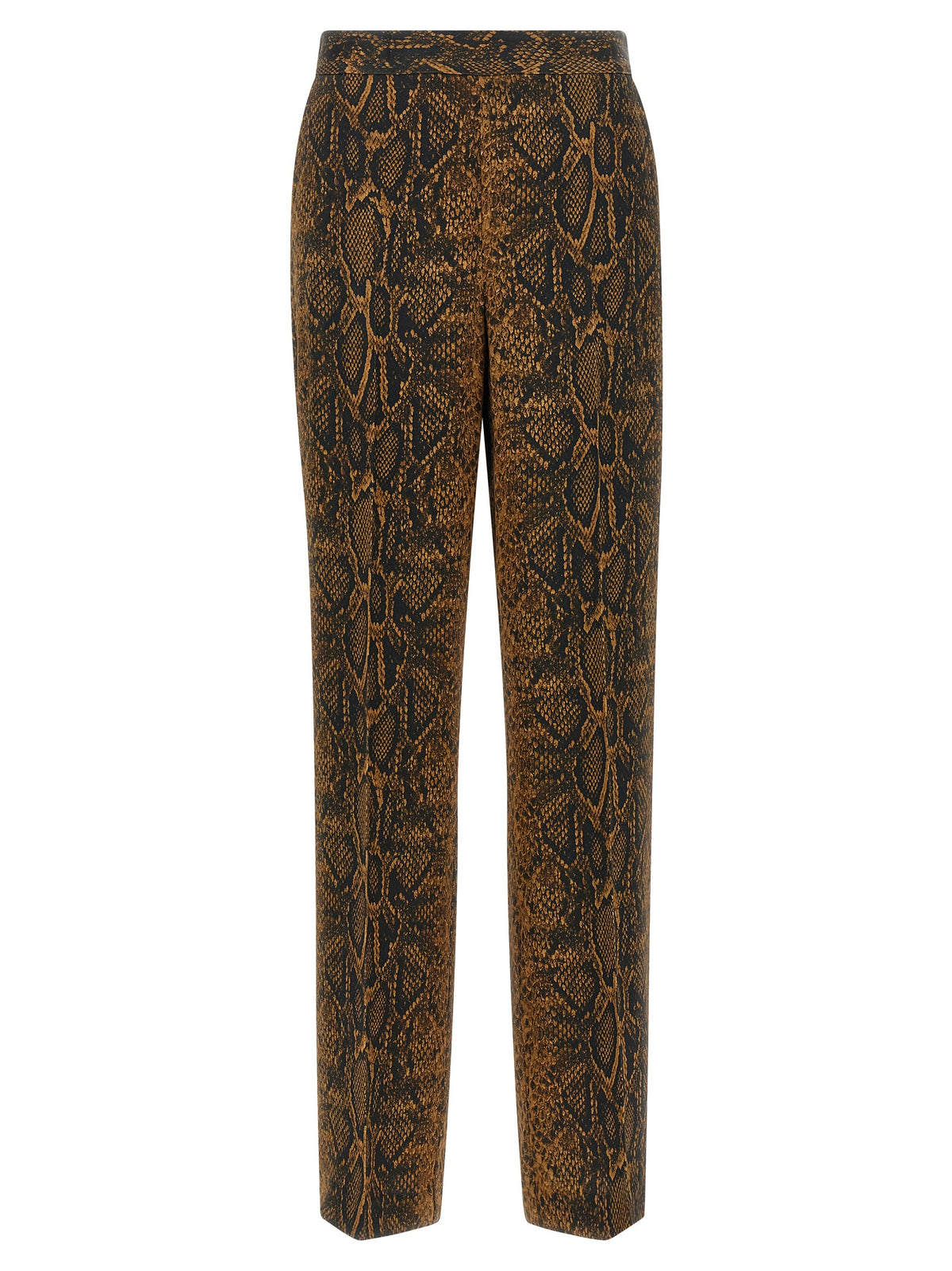 Brown Viscose Casual Pants